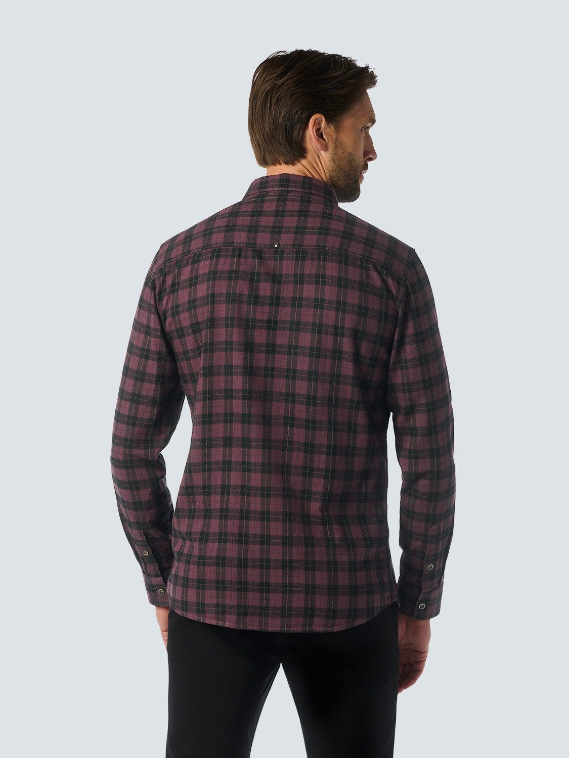 NO EXCESS Overhemd met lange mouwen geruit en met hoogwaardige viscose