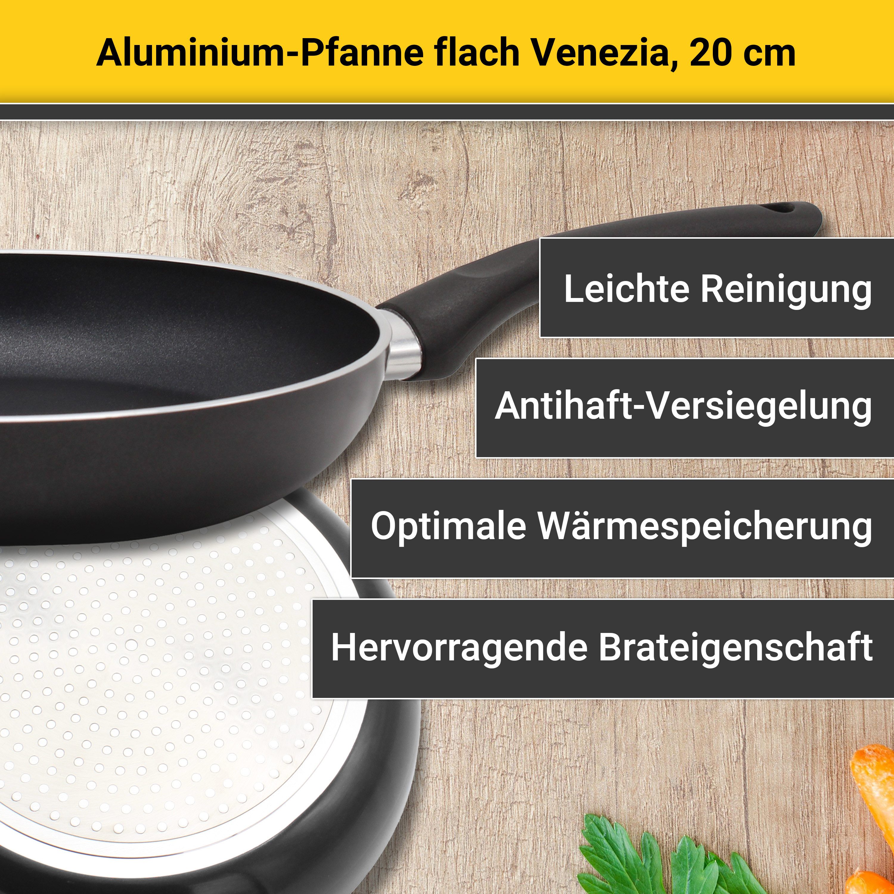 Krüger Koekenpan Aluminium pan plat Venezia voor inductiekookvelden geschikt (1-delig)