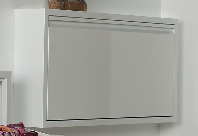 Schoenenkast Single met één klep, van gepoedercoat plaatstaal, breedte 75 cm