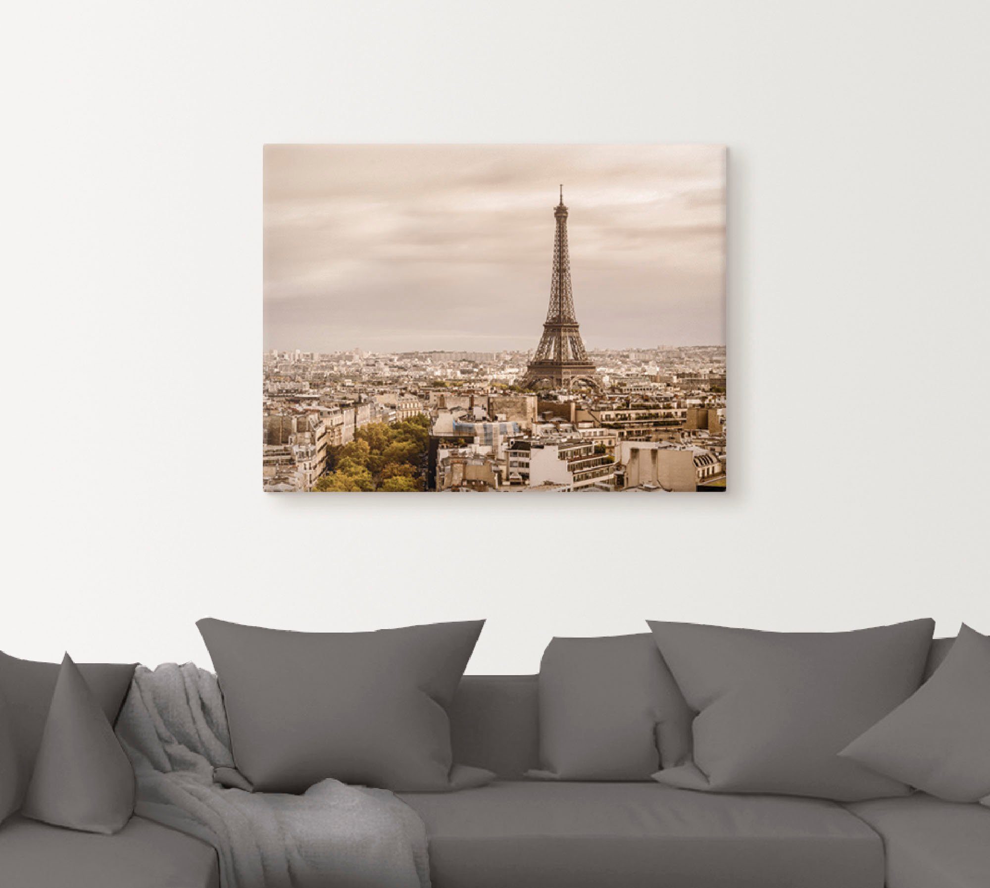 Artland Artprint Parijs Eiffeltoren I als artprint van aluminium, artprint op linnen, muursticker, verschillende maten