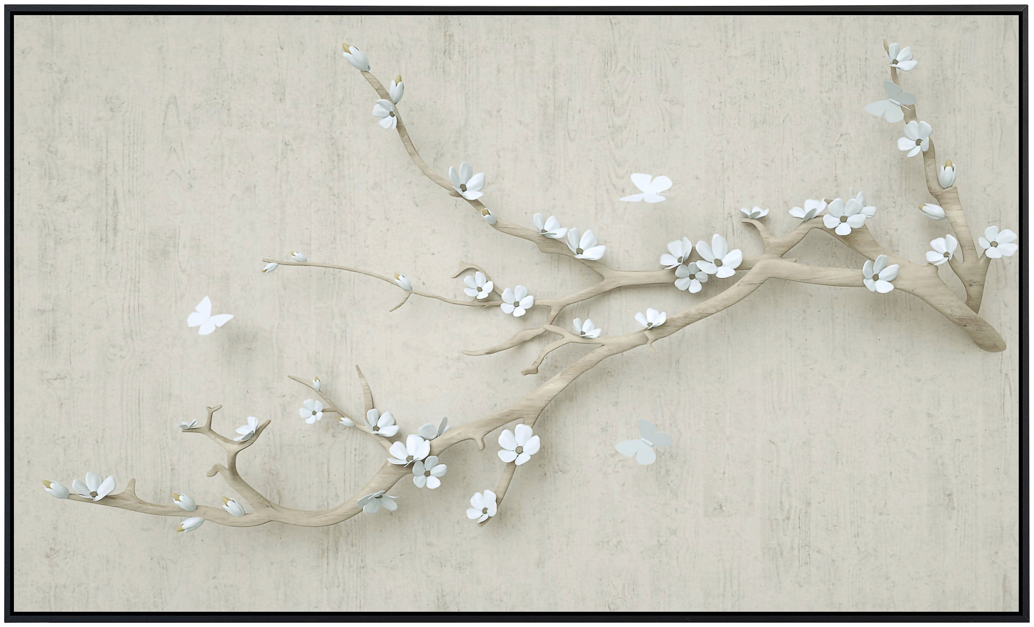 Papermoon Infraroodverwarming Bloemen met vlinders wit zeer aangename stralingswarmte