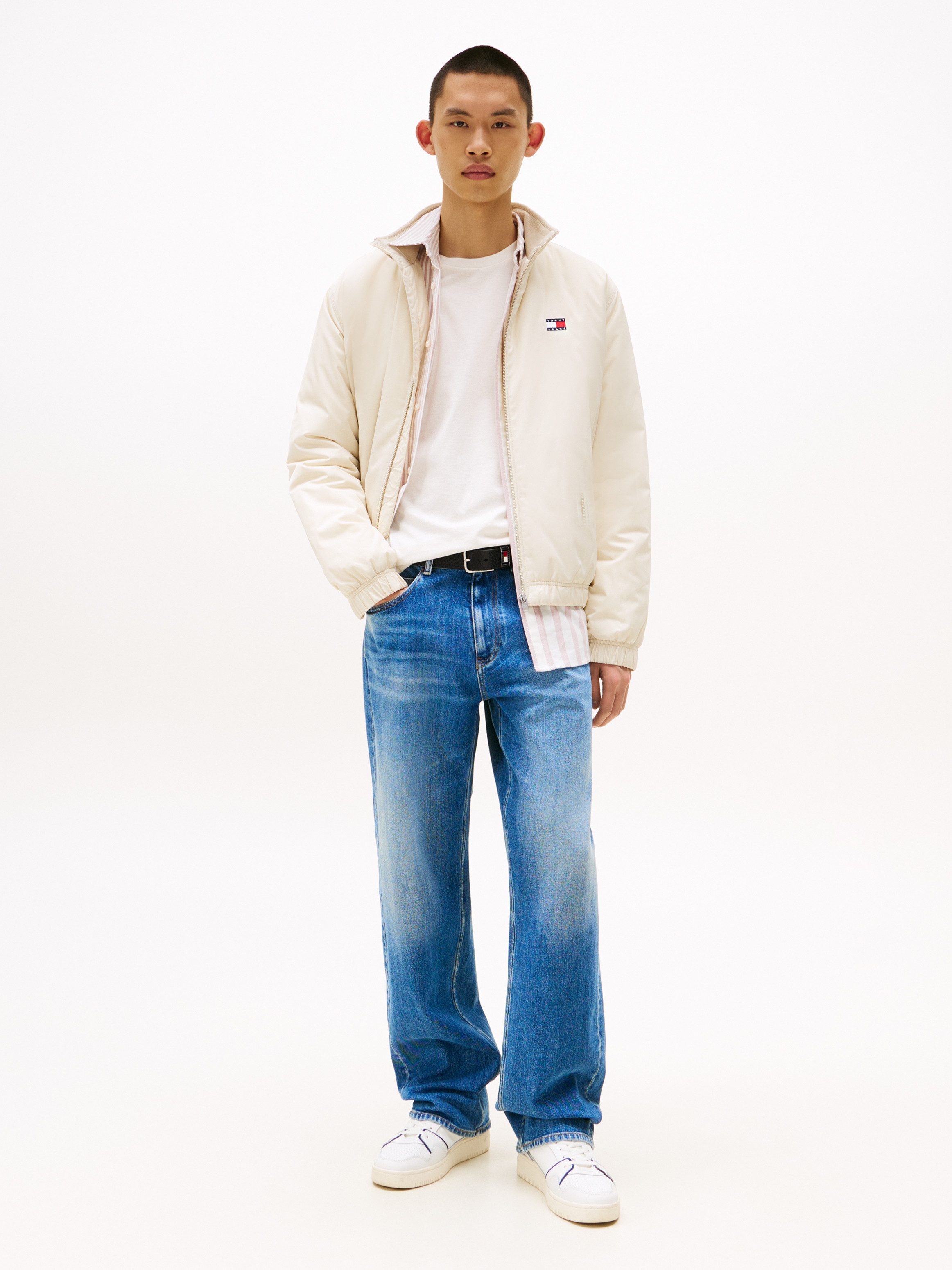 TOMMY JEANS Blouson TJM ESSENTIAL PADDED JACKET EXT glanzend, stretch manchetten, opstaande kraag
