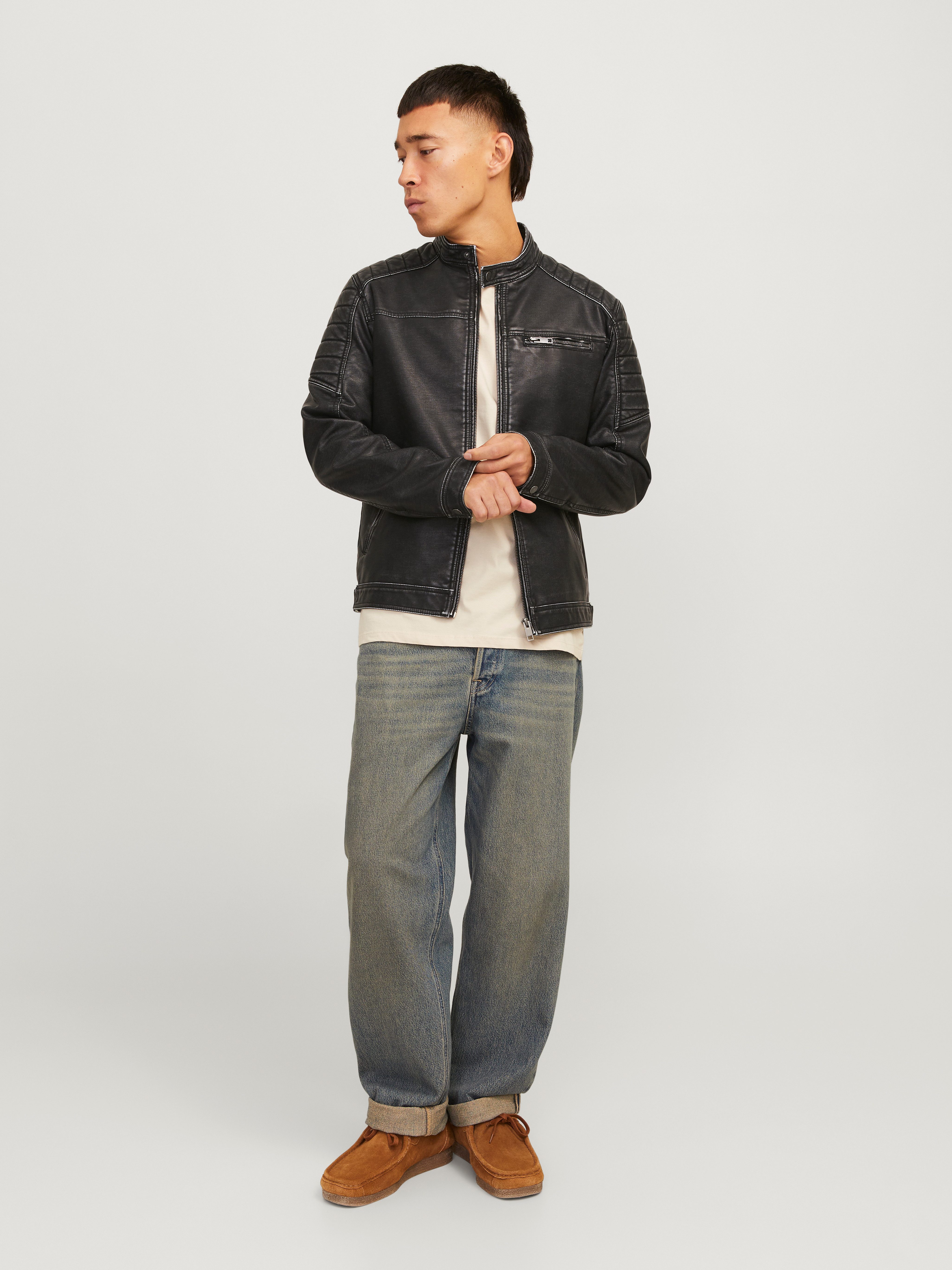 Jack & Jones Imitatieleren jack JJEROCKY WASHED PU JACKET NOOS