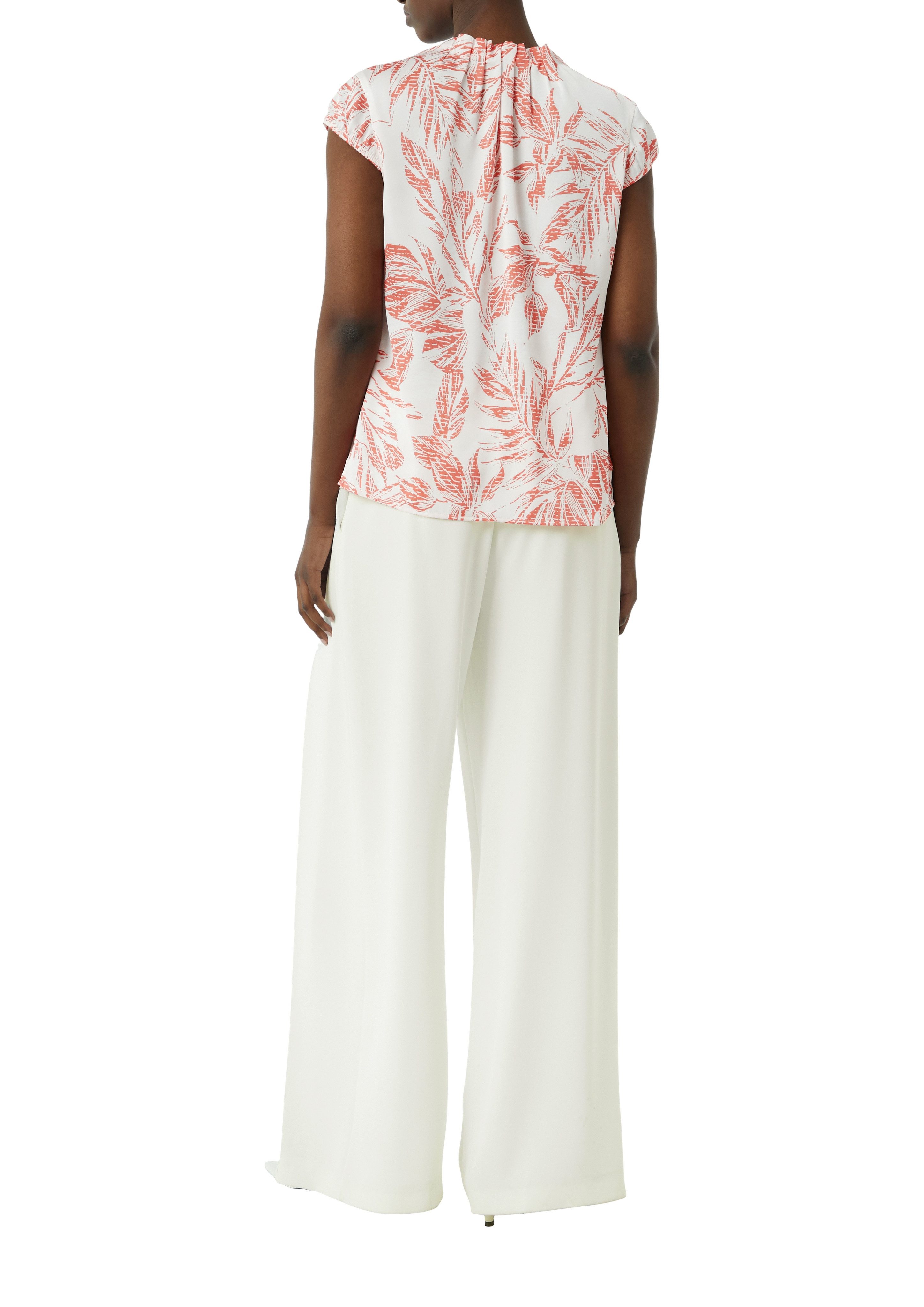 Comma Blouse met korte mouwen met print all-over