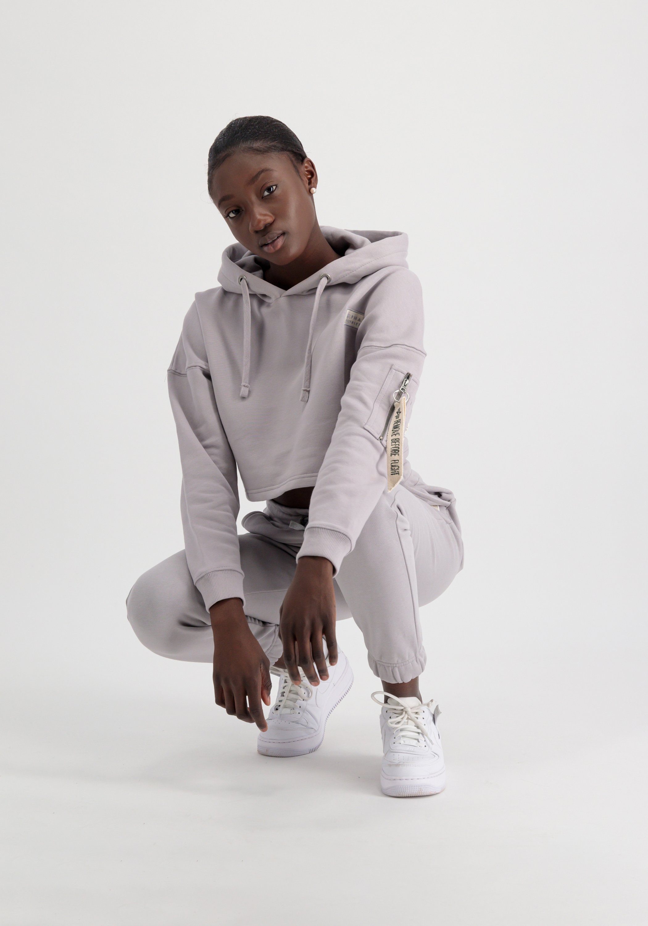 Alpha Industries Hoodie Alpha Industries Women - Hoodies Organics Cropped OS Hoodie Wmn
