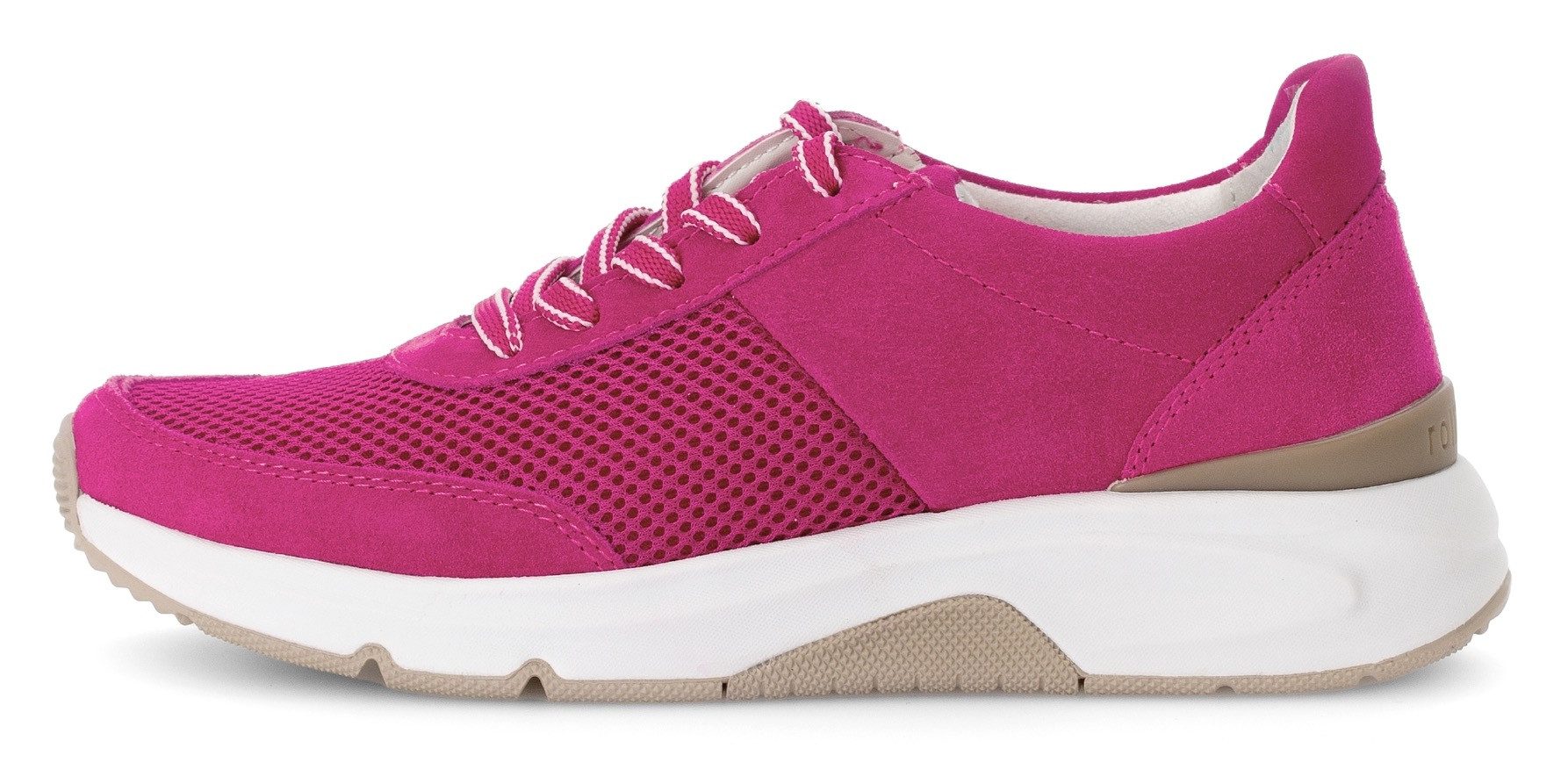 Gabor Rollingsoft Sneakers met sleehak vrijetijdsschoen, lage schoen, veterschoen, logo op de hiel