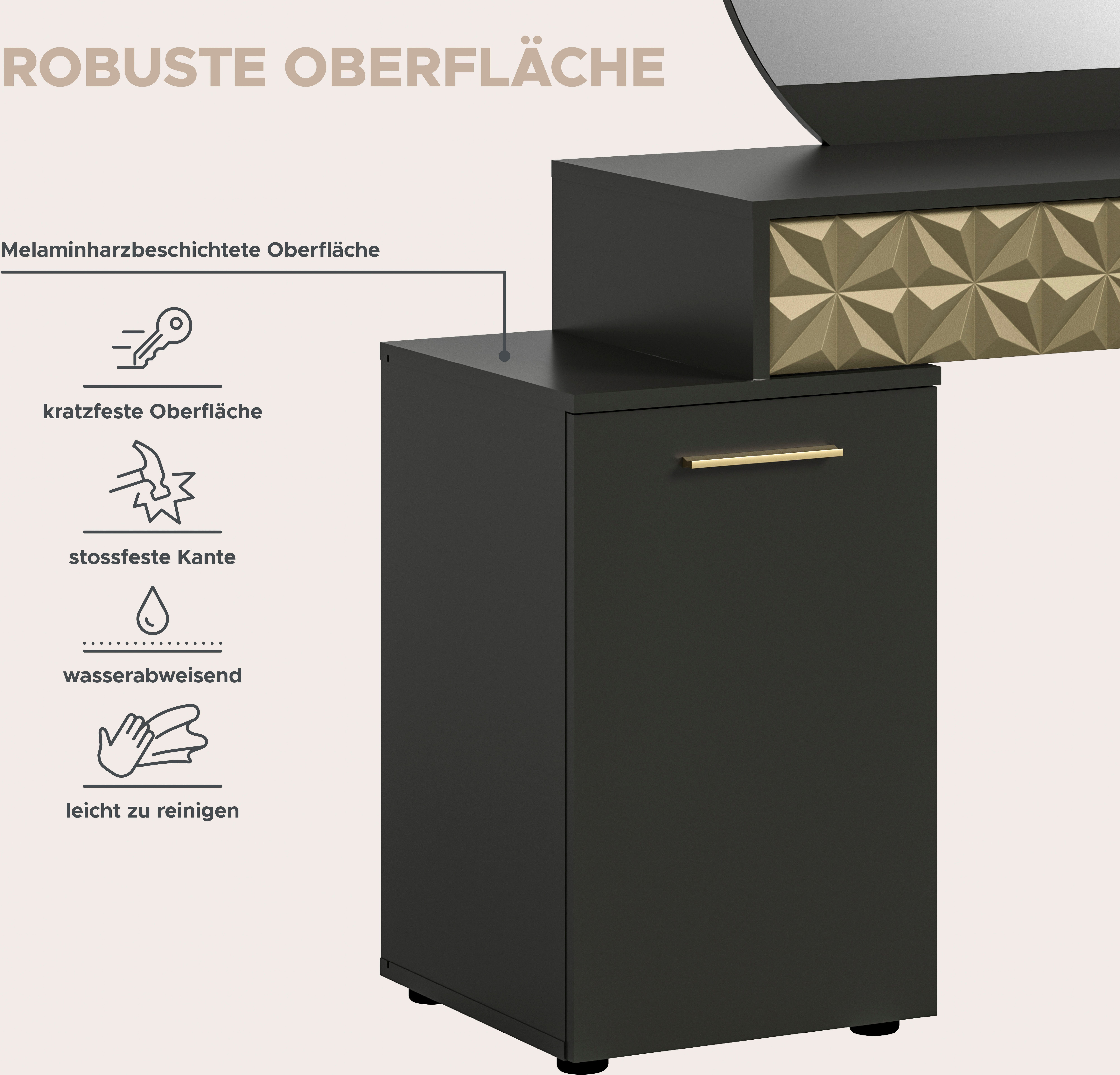 INOSIGN Sidetable Föhnkast, kaptafel, make-uptafel, inclusief spiegel