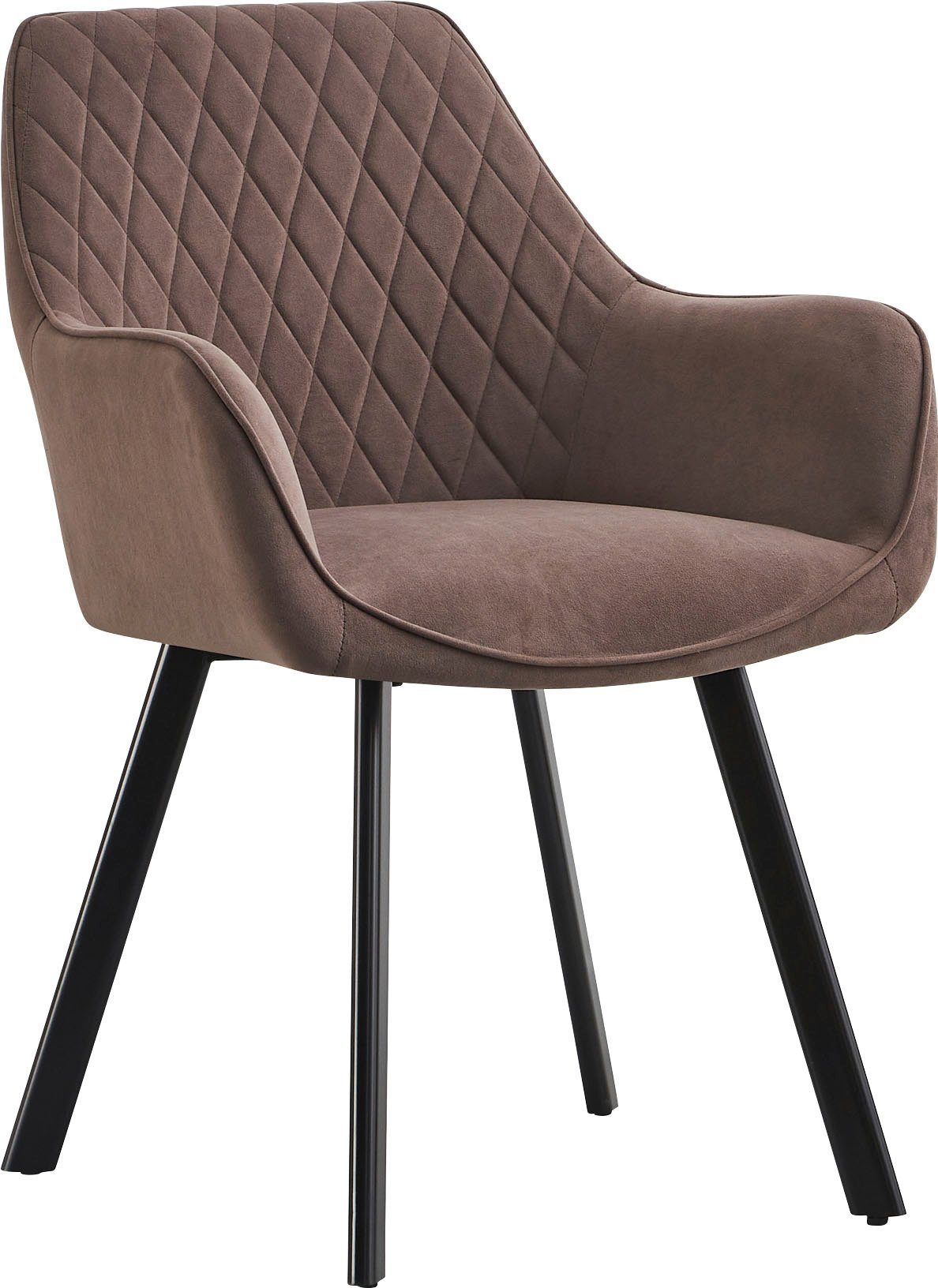 SalesFever Stoel met armleuningen met ruitstiksel (set, 2 stuks)