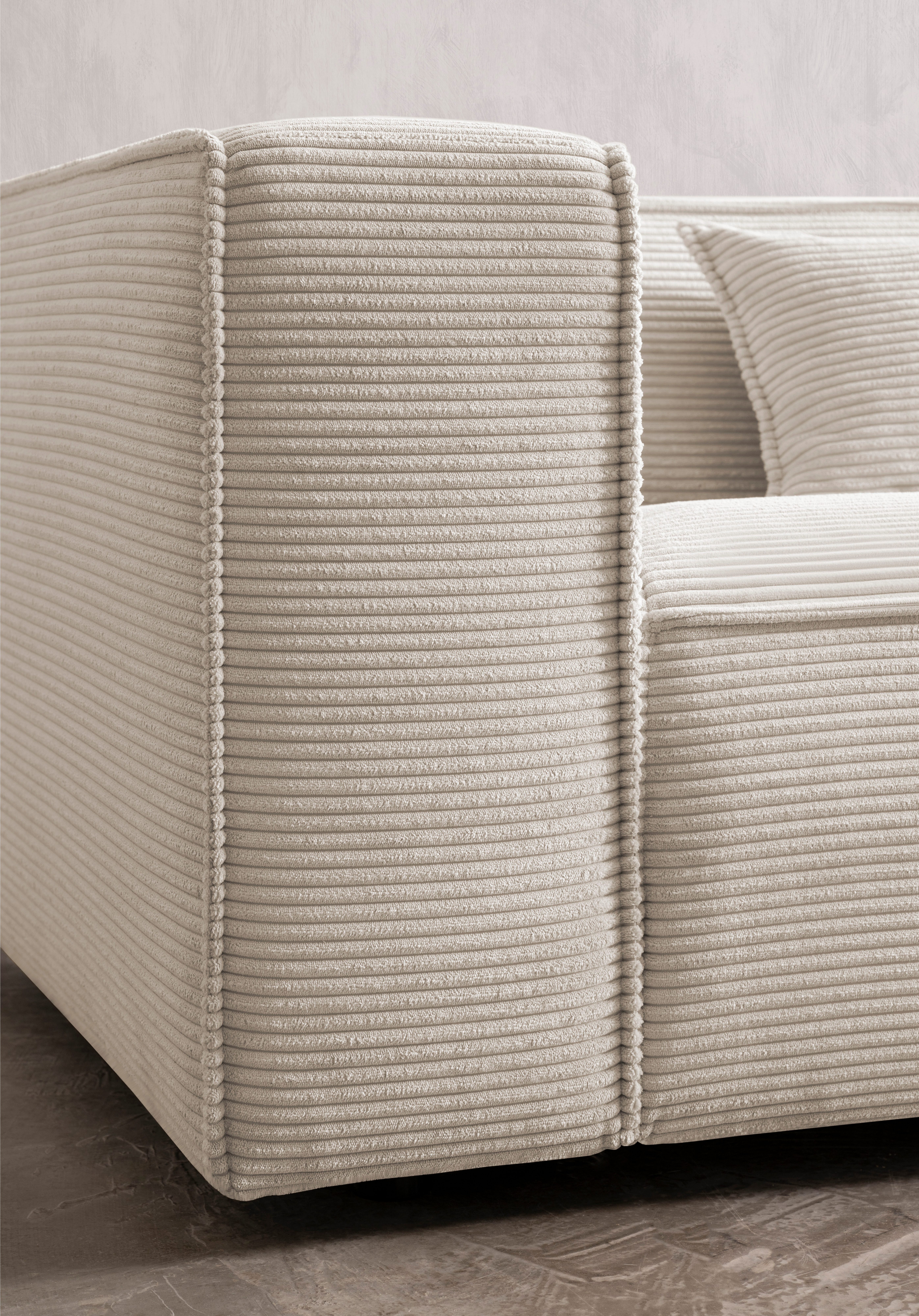 LeGer Home by Lena Gercke 3-zitsbank PIARA, bank met biesnaad, sofa in cord of linnenlook