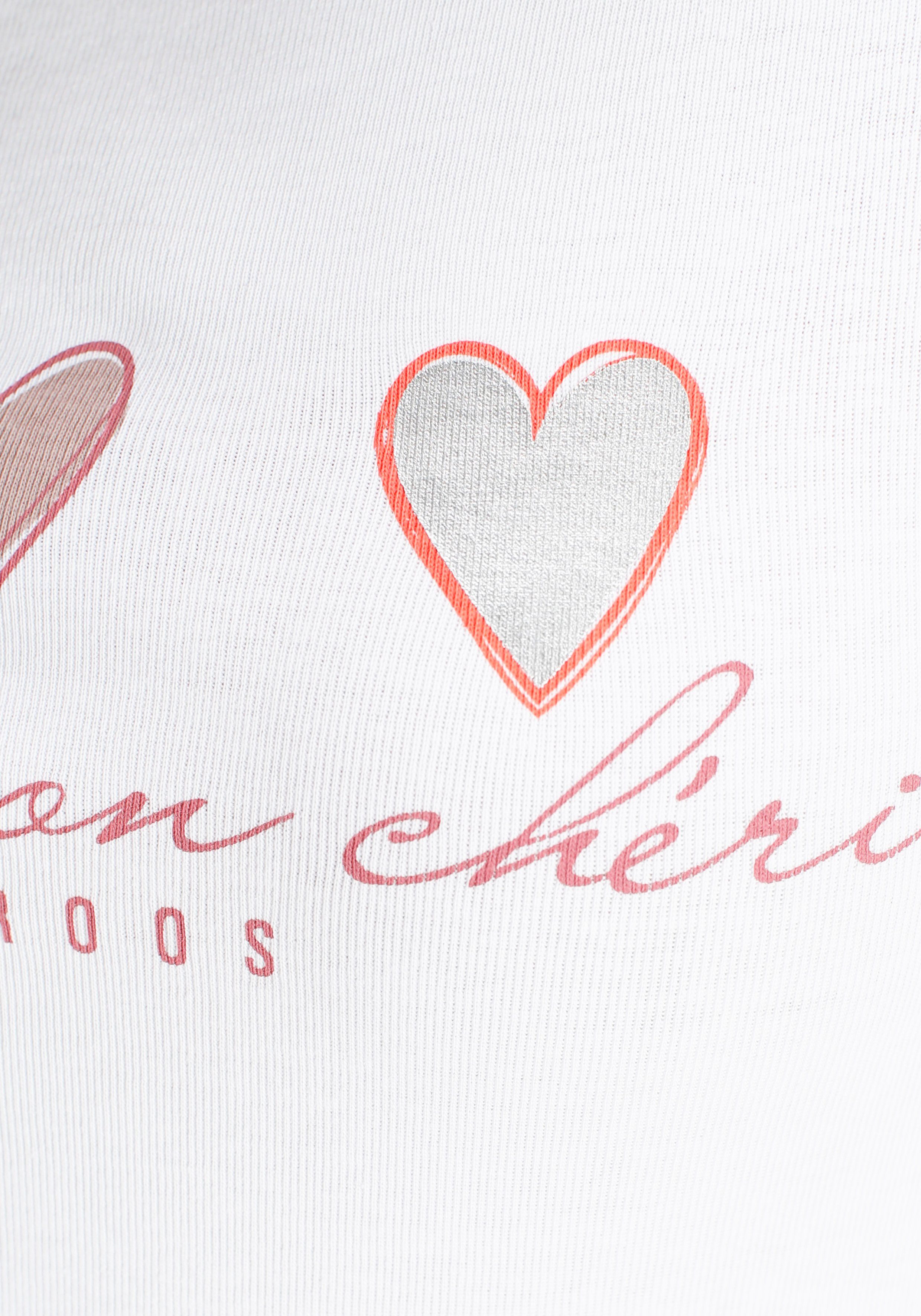 KangaROOS Longsleeve Lange mouwen, zeer figuurvolgend en heupbedekkend, met hartjes-detail