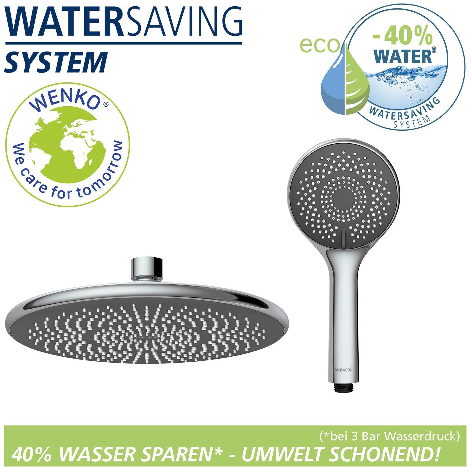 WENKO Douchesysteem Watersaving eenvoudige aansluiting op bestaande kraan of wandbocht