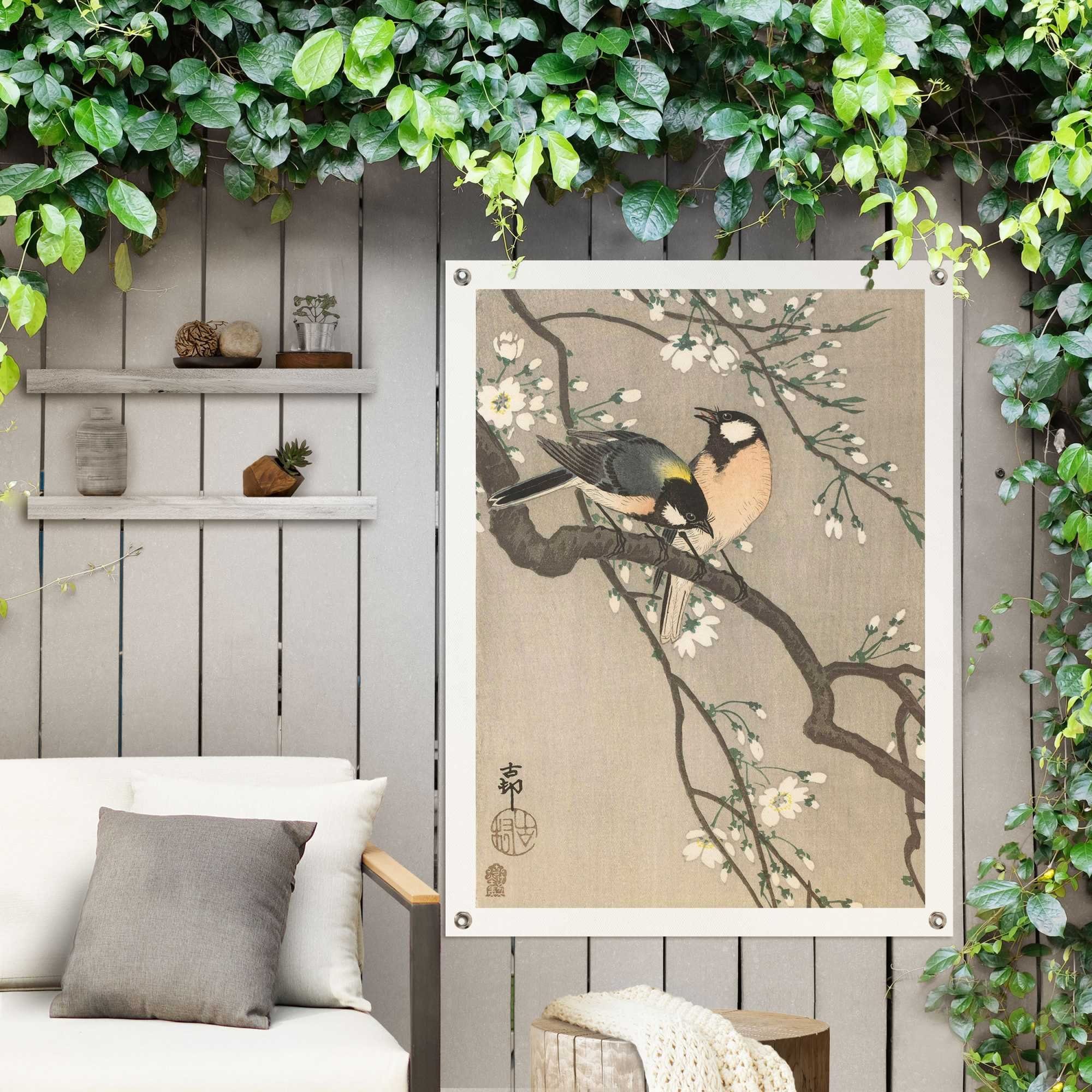 Reinders! Poster Ohara Koson Koolmezen op bloesemtak