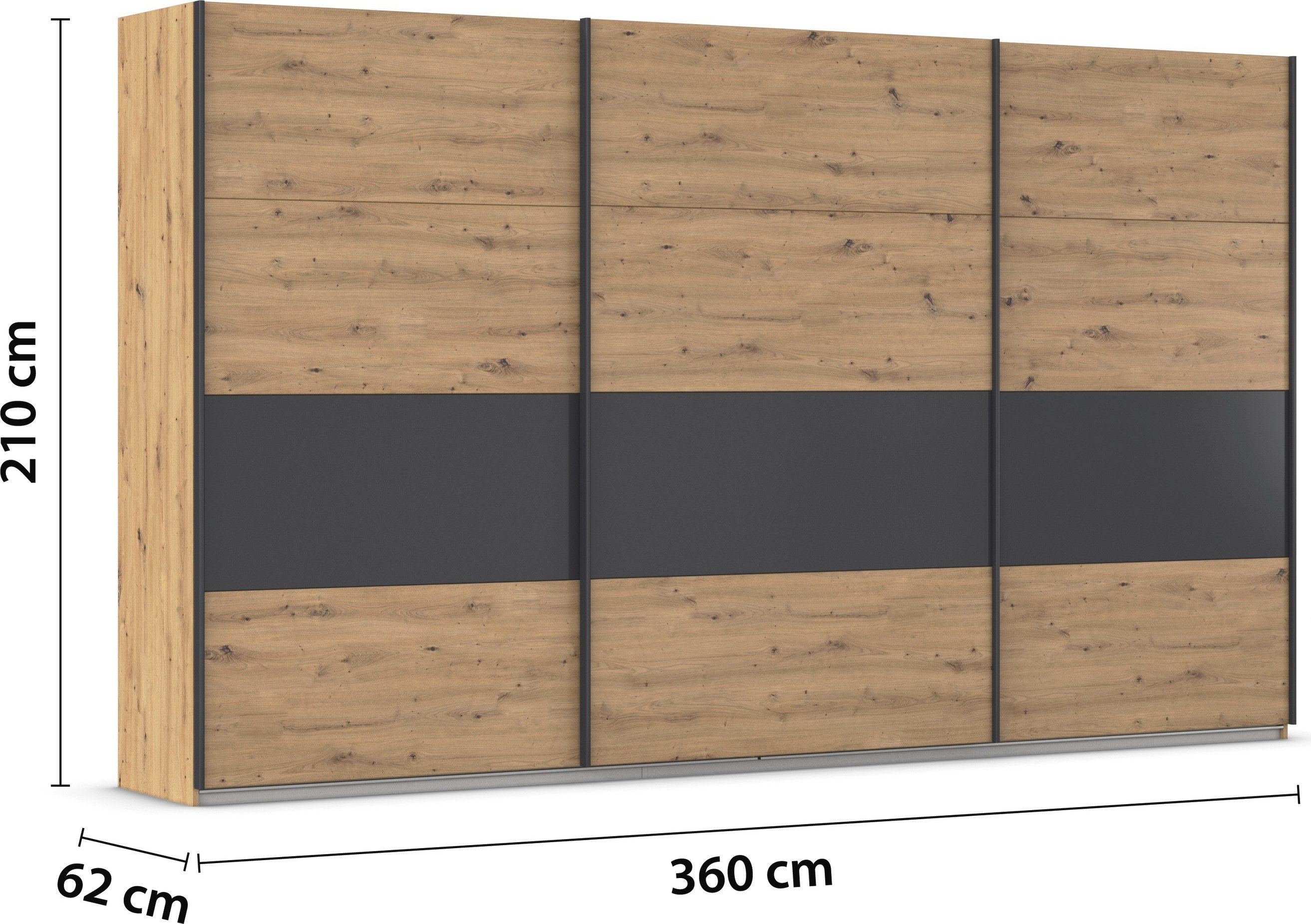 rauch Schuifdeurkast Kledingkast Kast Garderobe CORTONA inclusief indeling, 2 stoffen dozen en extra planken