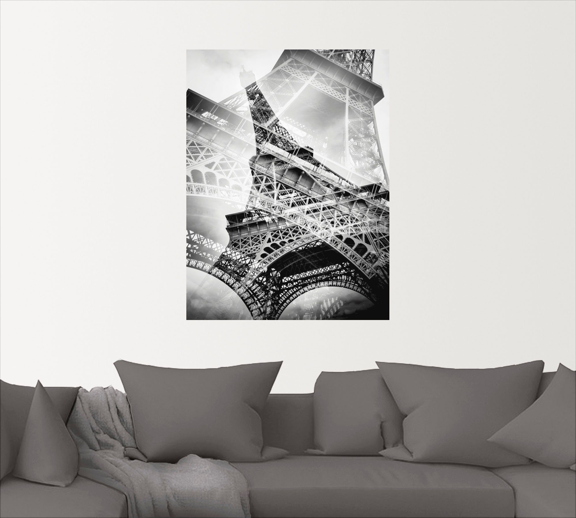 Artland Artprint De dubbele Eiffeltoren als artprint van aluminium, artprint voor buiten, poster, muursticker in diverse maten formaten