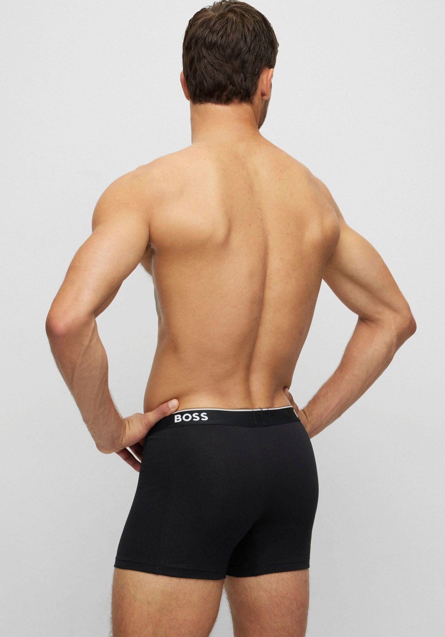 BOSS Lange boxershort BRIEF 3 PACK met in kleur bijpassende weefband (3 stuks)