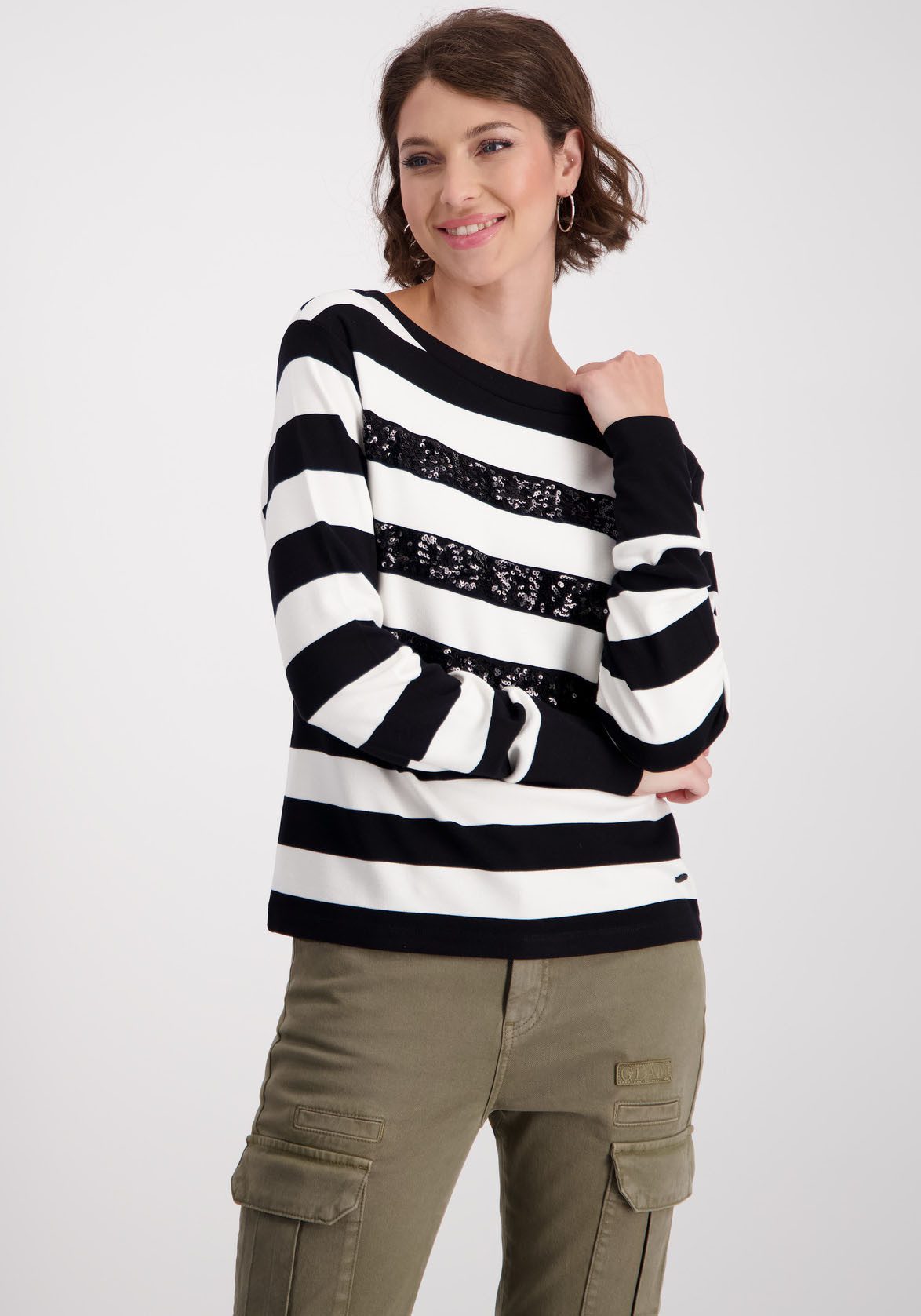 Monari Sweatshirt met blokstrepen