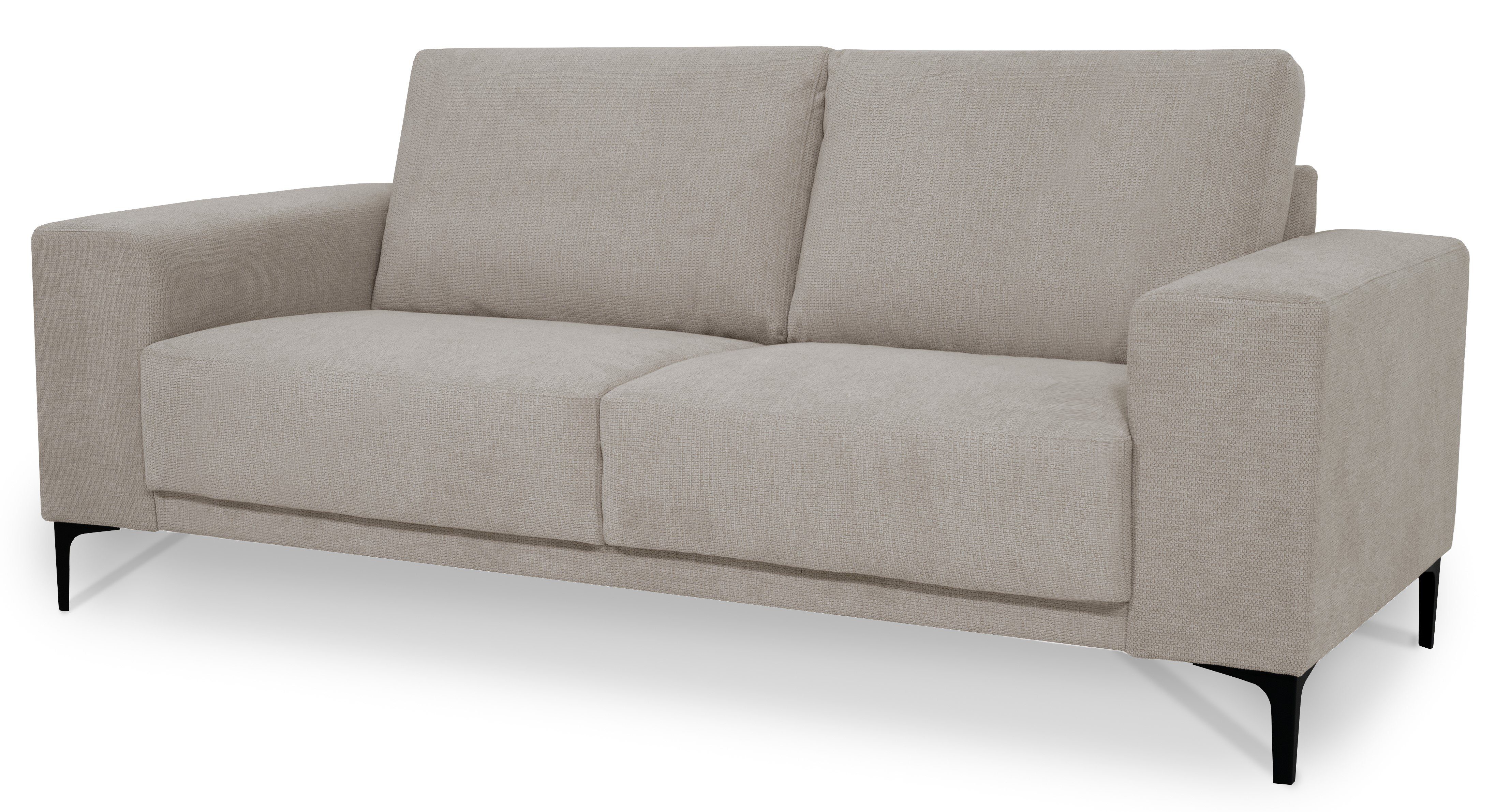 Places of Style 2-zitsbank Xander Breedte 164 cm, weefstof, softtouch chenille, zwarte metalen poten