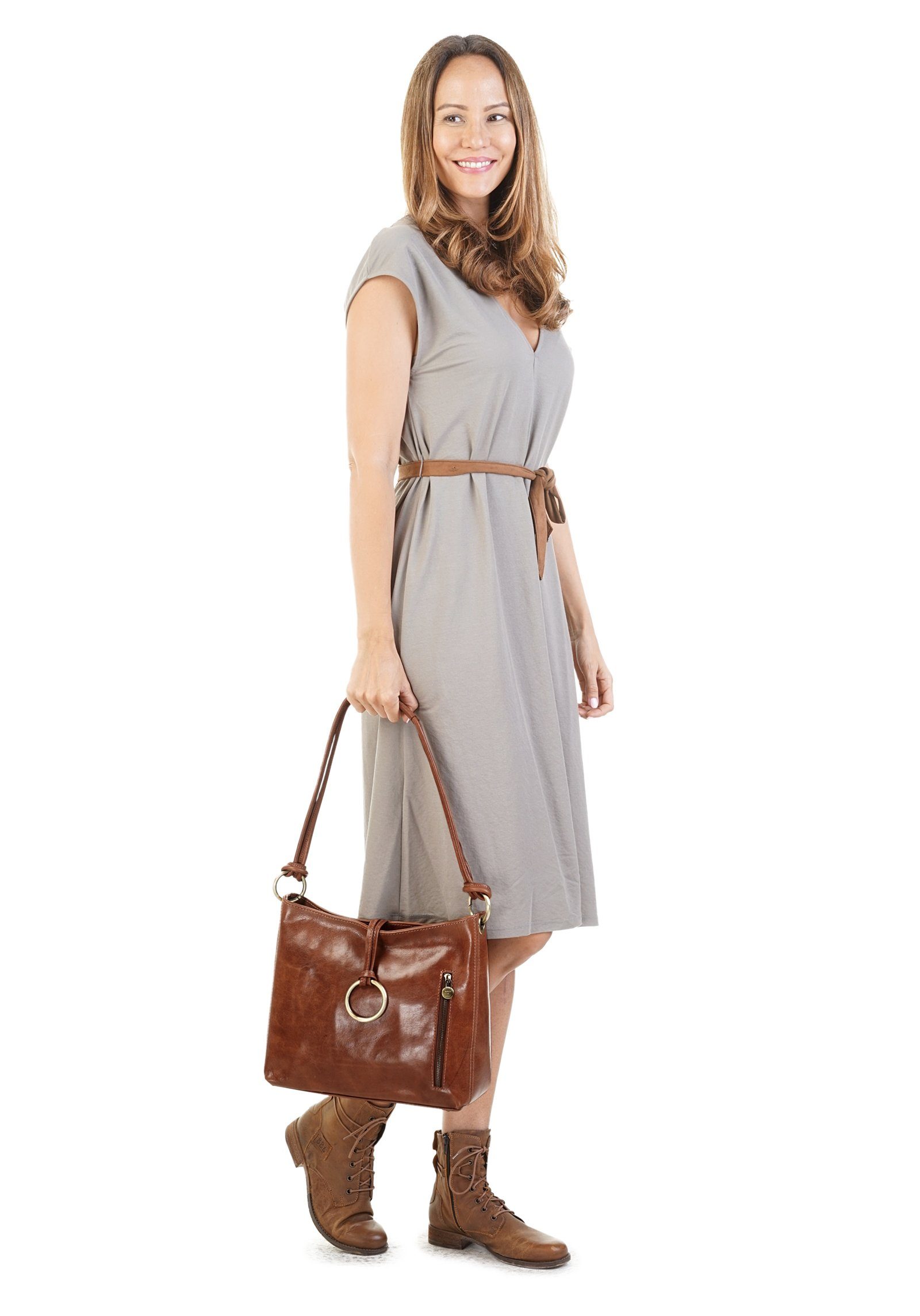 Piké Shopper echt leer, made in italy