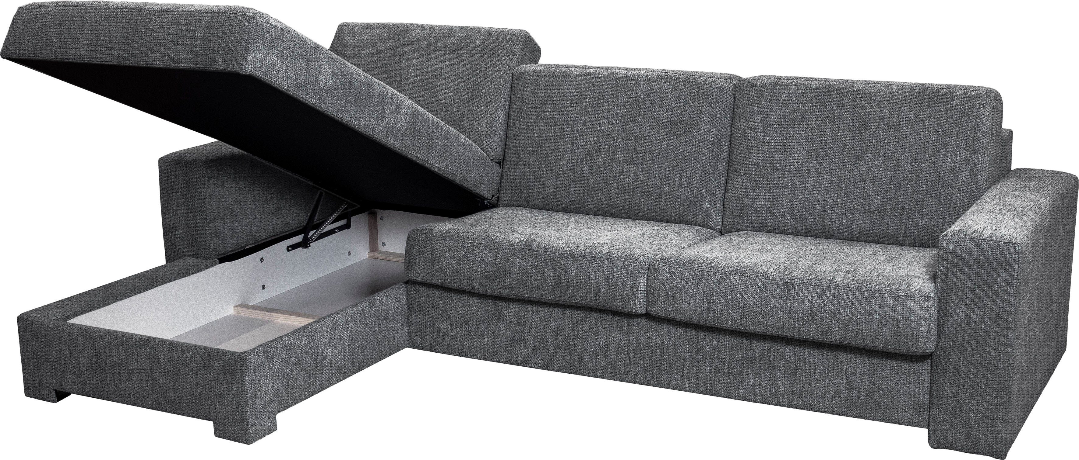 Home affaire Hoekbank Roma "L" slaapfunctie, met ondervering Matras hoogte 14 cm, ligmaat ca 163x198 cm, L-vorm