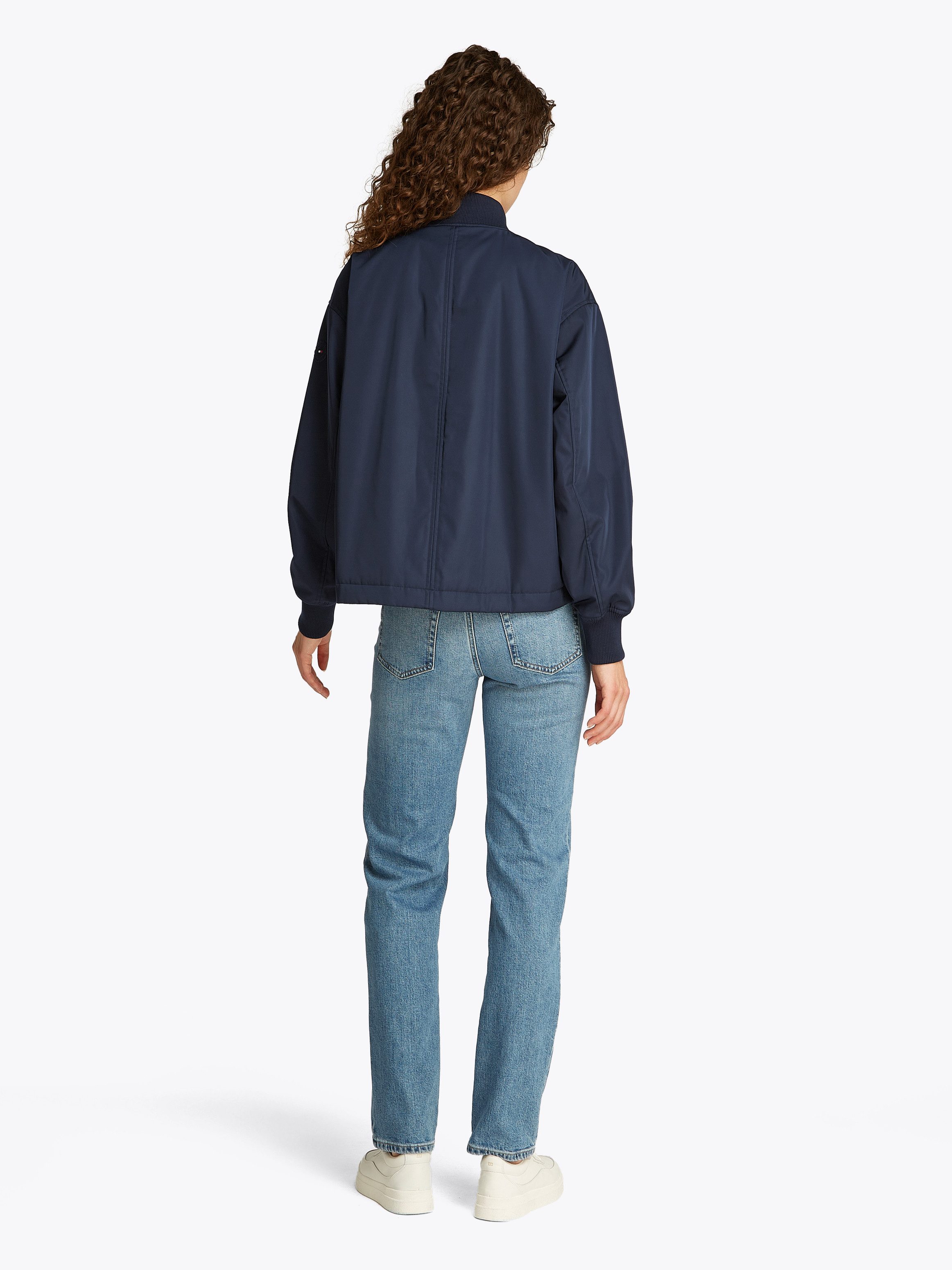 Tommy Hilfiger Bomberjack CASUAL NYLON BOMBER JACKET met merklabel, in effen kleur