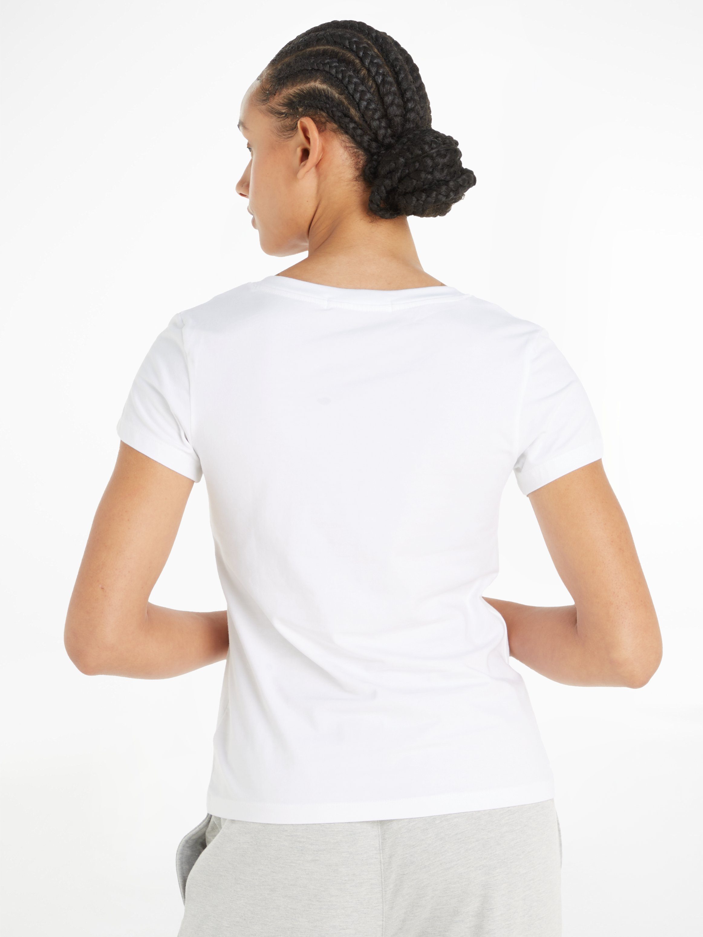 Calvin Klein Shirt met V-hals CK EMBROIDERY STRETCH V-NECK met klein calvin klein-logoborduursel op borsthoogte (1-delig)