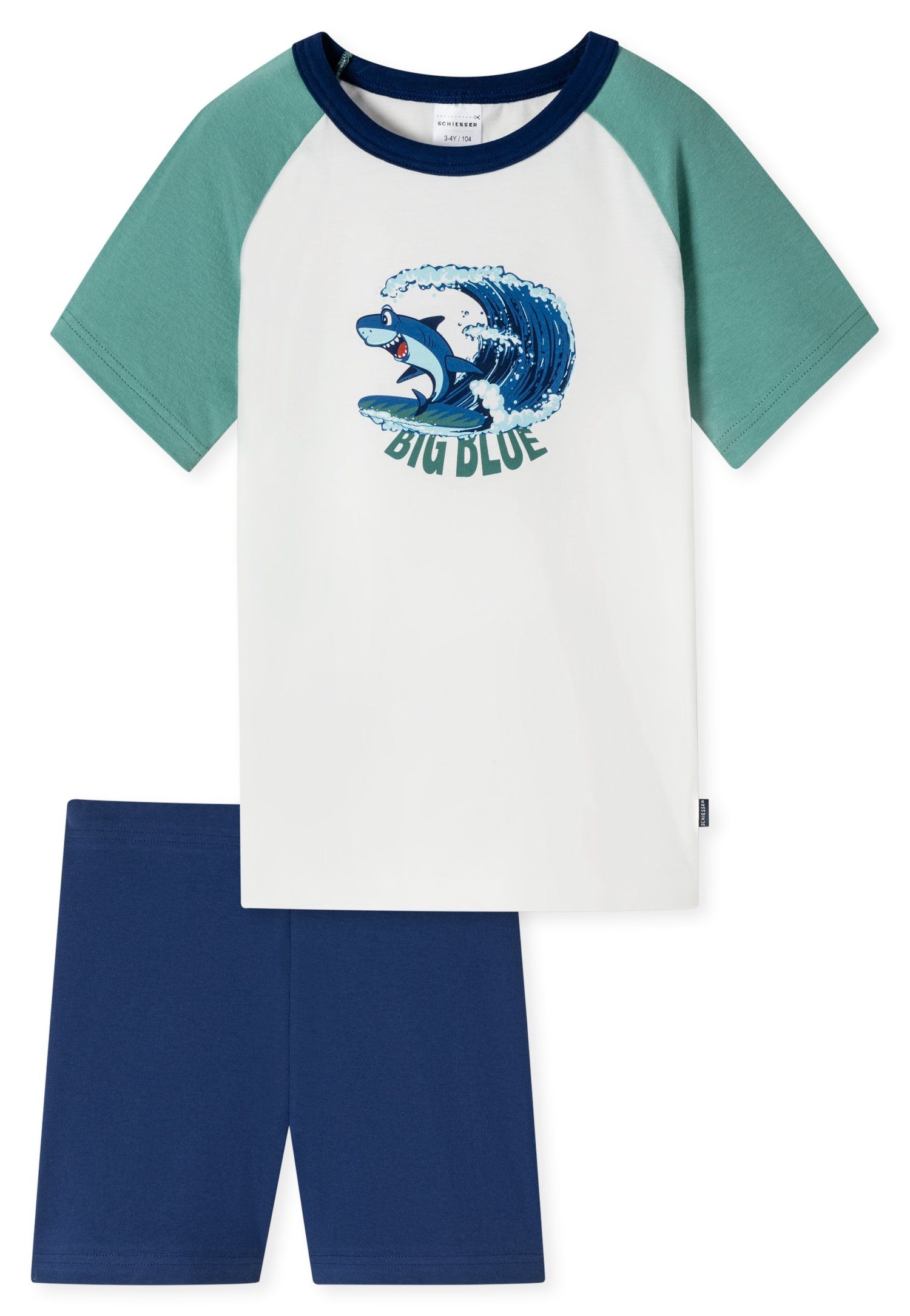 Schiesser Shortama "Casual World" met opvallende print op het shirt (2-delig)