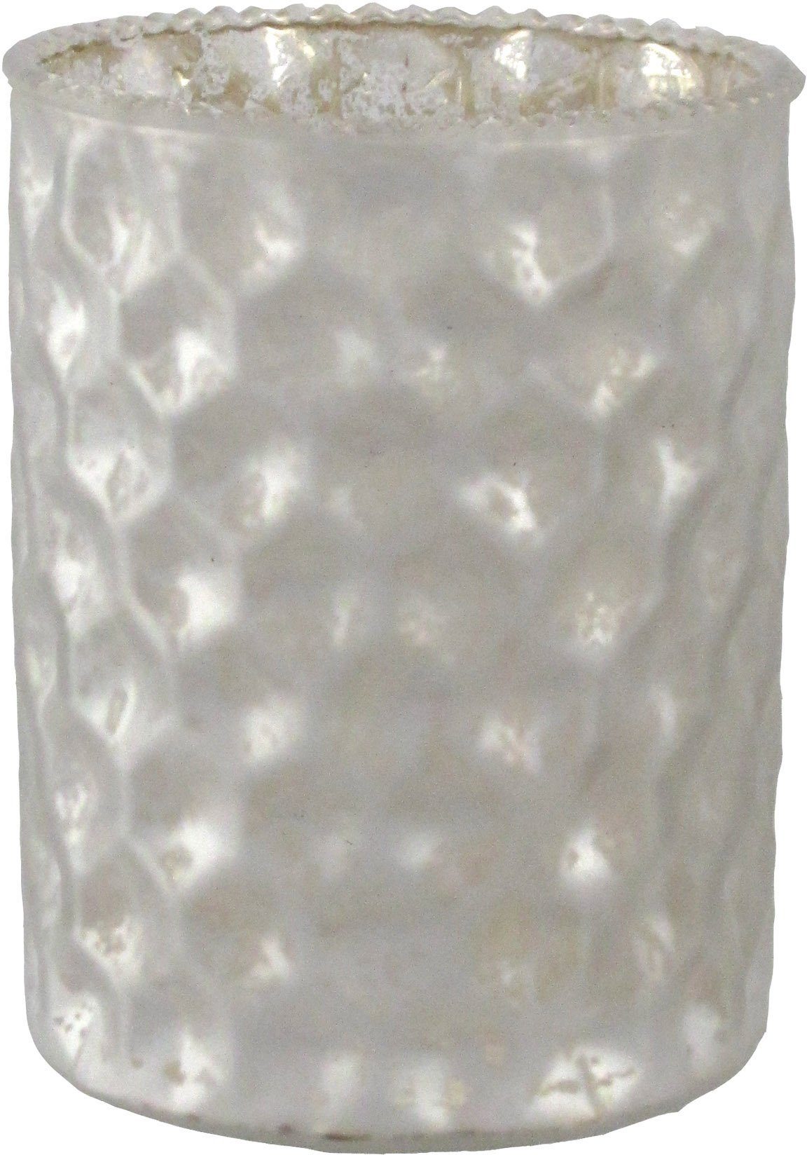 Creativ deco Windlicht met verschillend gestructureerde oppervlakken, 4-delige set, h: ca. 10 cm (4 stuks)