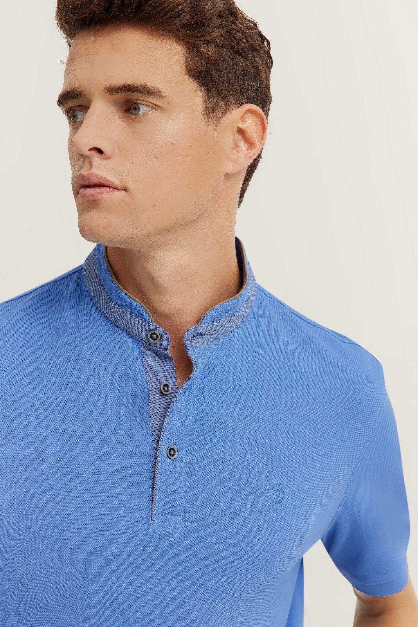Bugatti Poloshirt met opstaande kraag