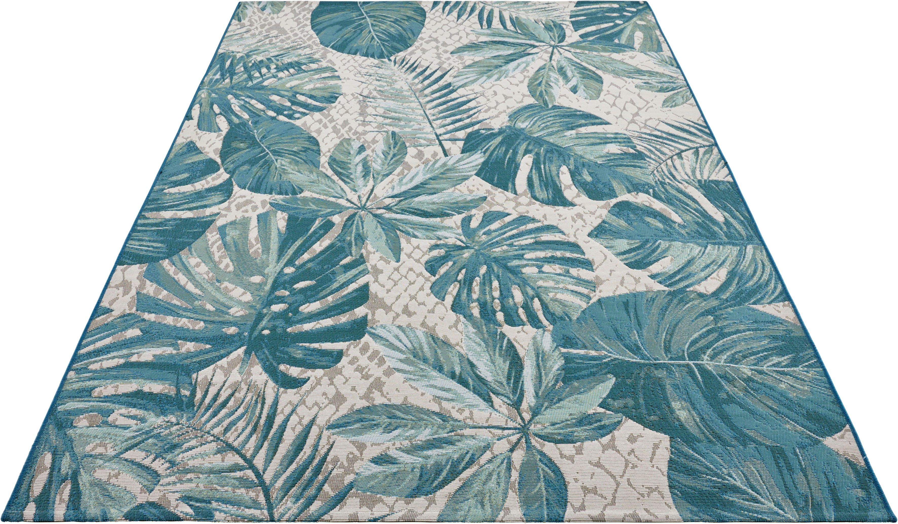 HANSE Home Outdoorkleed Tropical Leaves In-& Outdoor, weerbestendig, balkon, tuin, woonkamer, bloemig, palm