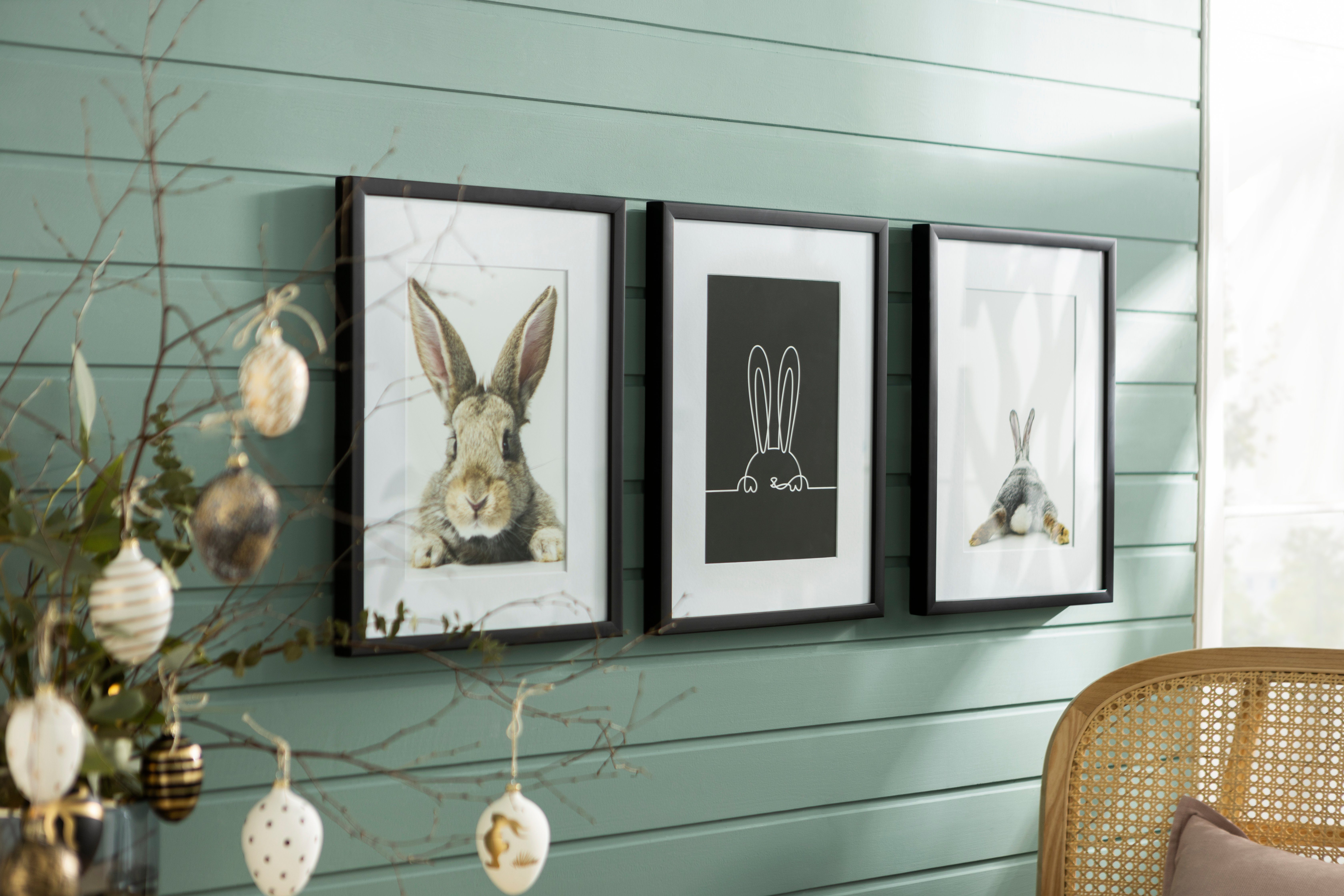 queence Wanddecoratie Joona HD premium posterdruk incl. houten lijst (1 stuk)