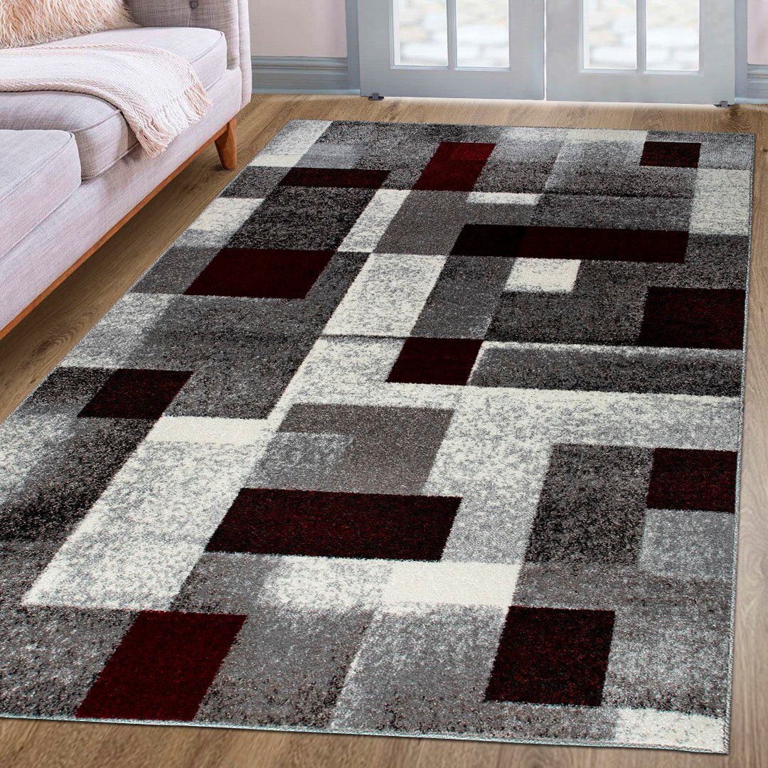 my home Vloerkleed Corine met bijzonder zachte pool, kortpolig, modern ruitontwerp, grafisch