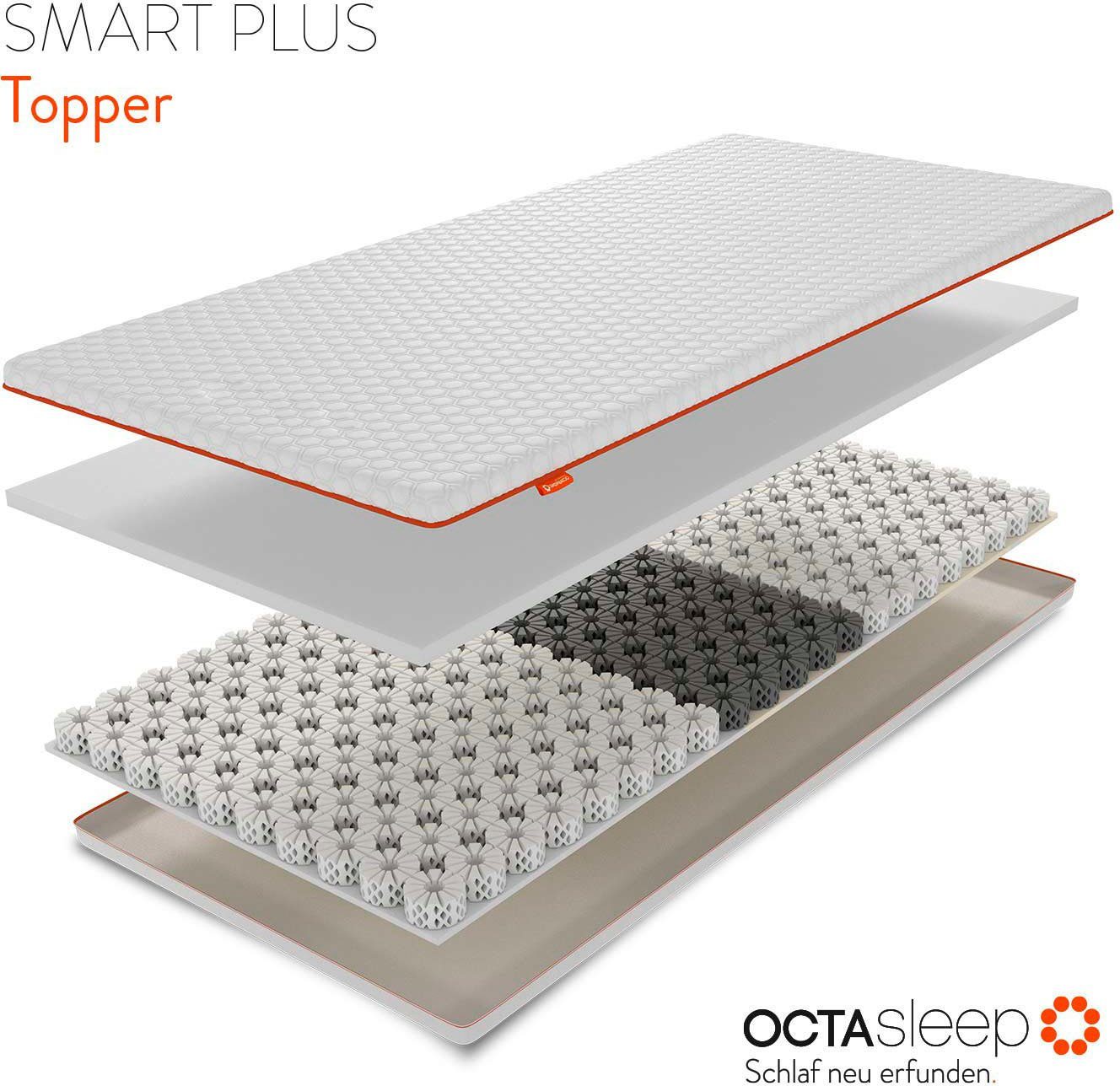 OCTAsleep Topmatras Octasleep Smart Plus Topper OCTAspring® aerospace technologie, topper, ergonomisch, ademend (1 stuk)