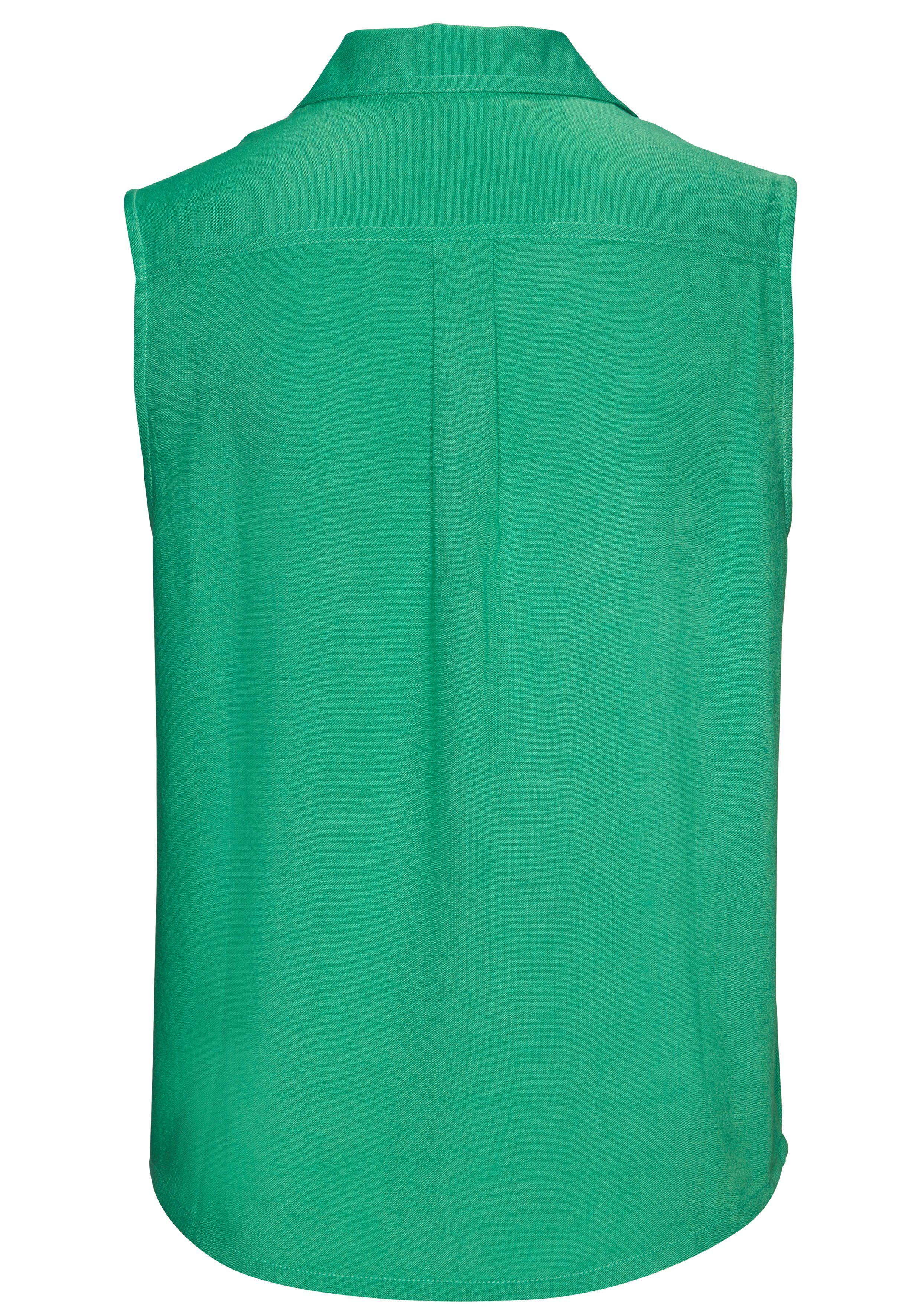 Lascana Top van zachte geweven stof met linnenpercentage damesblouse met overhemdkraag