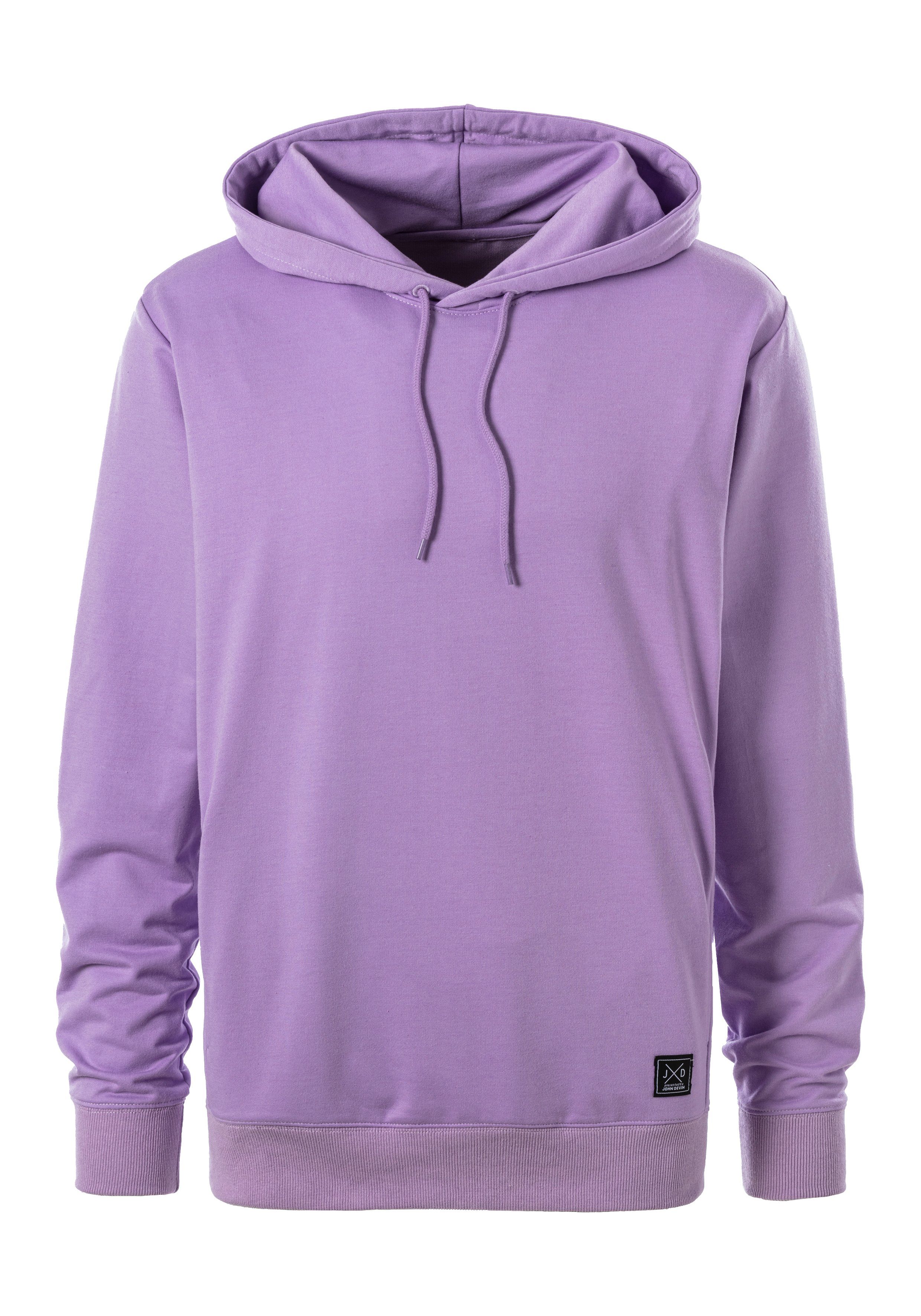 John Devin Hoodie Langarm, sweatshirt met ronde hals en capuchon, katoenmix