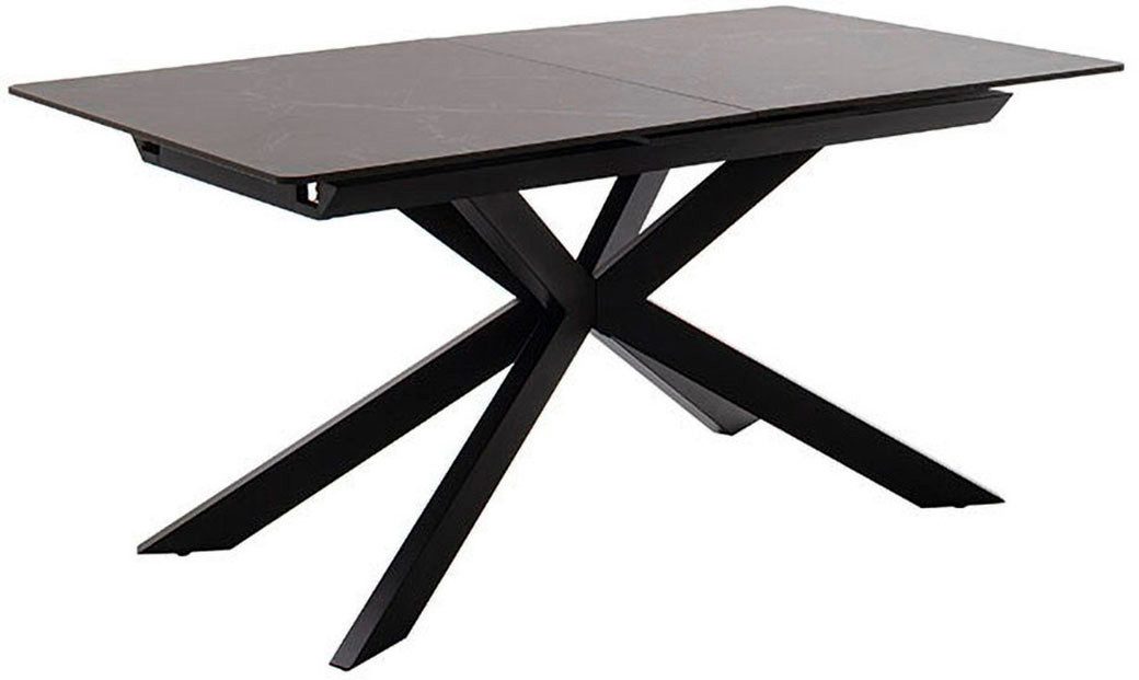 MCA furniture Eettafel BONANZA uitschuifbare tafel 160-200 cm gemarmerd Keramiek, metaal, marmer-look, synchronisatie-uittrekmechanisme, uittrekbaar, 6-8 personen