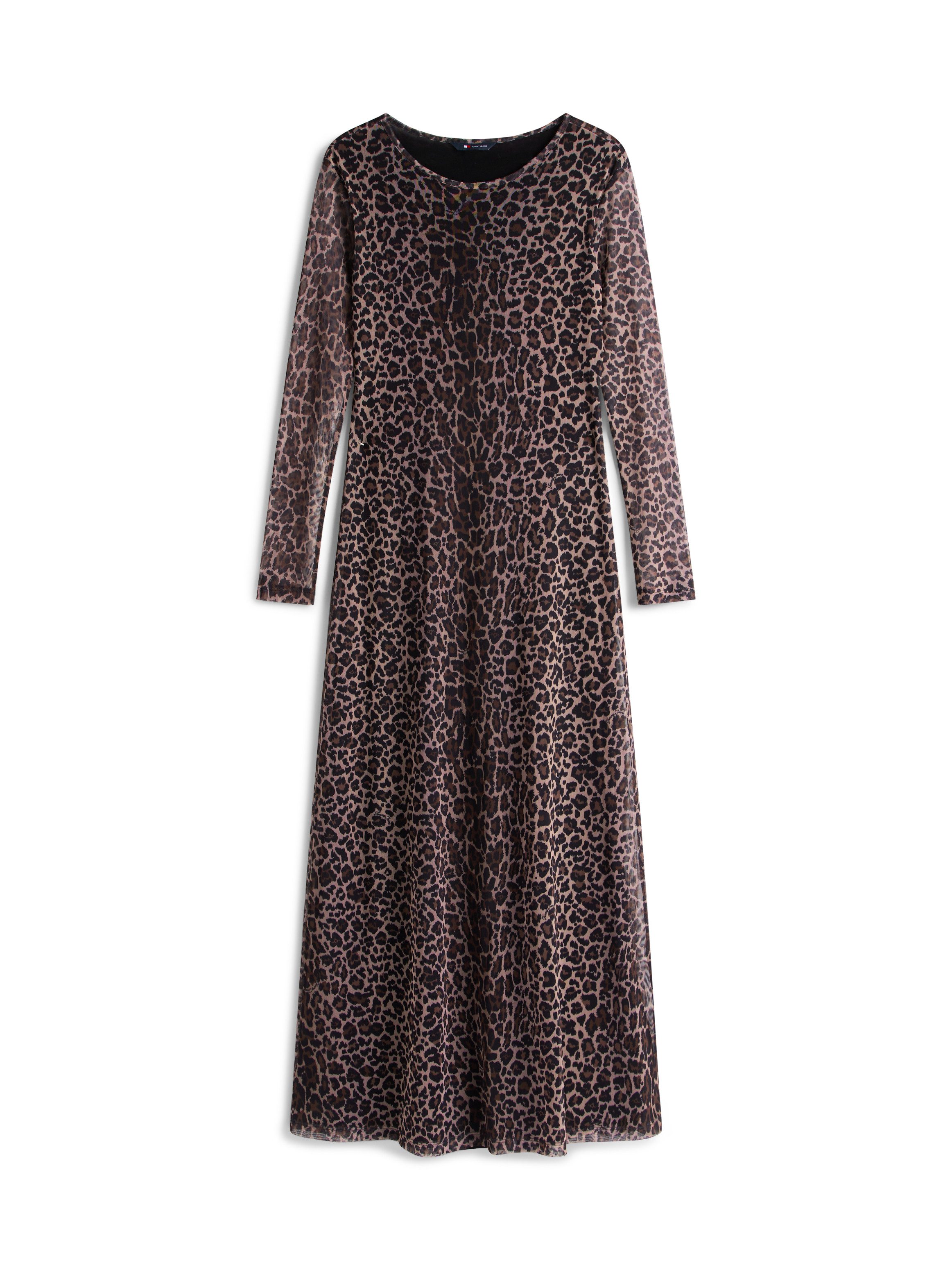 TOMMY JEANS Jerseyjurk TJW AOP MESH MIDI DRESS EXT