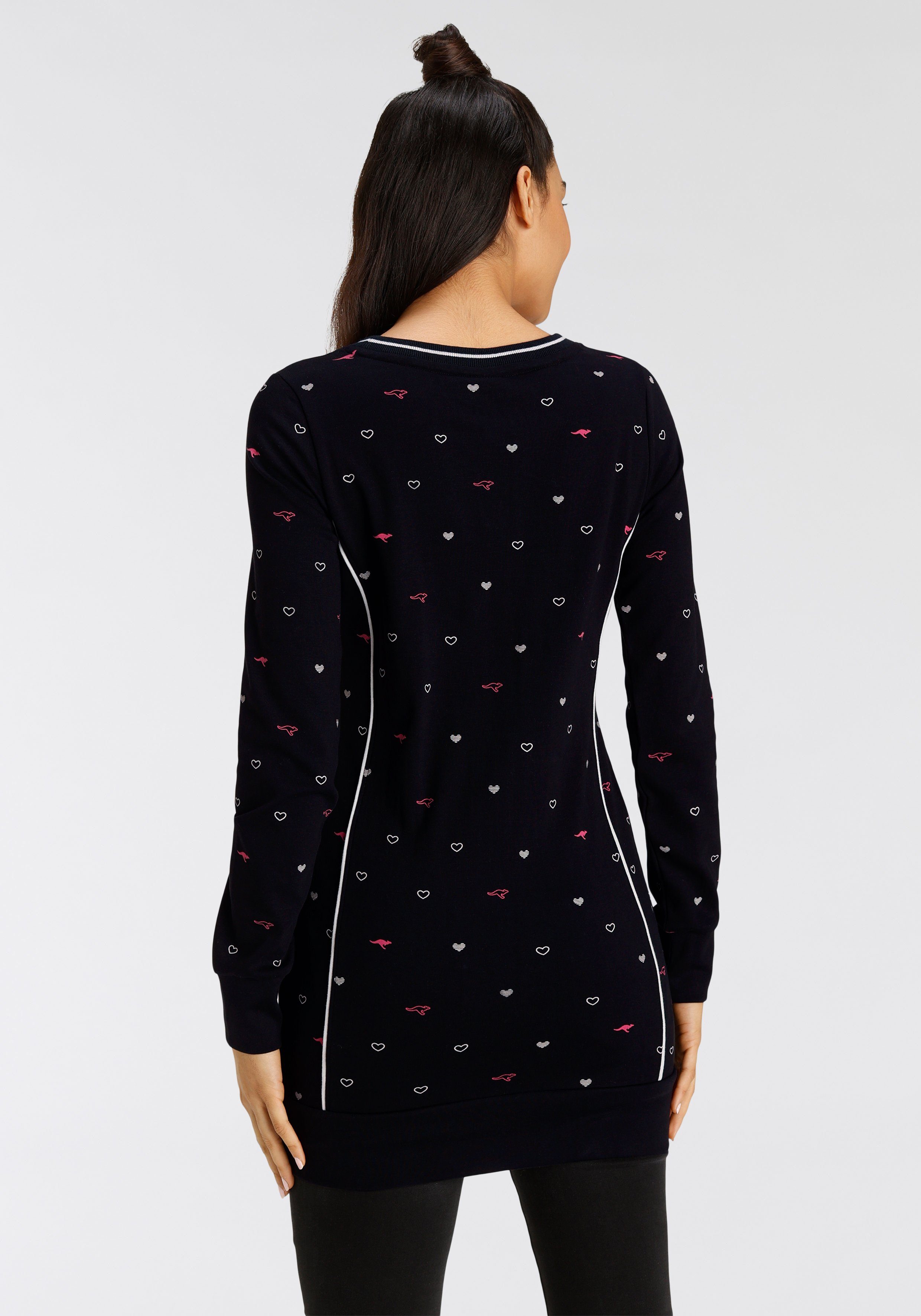 KangaROOS Sweater Lange mouw, figuuraccentuerend, van interlock-katoen, met naadzakken