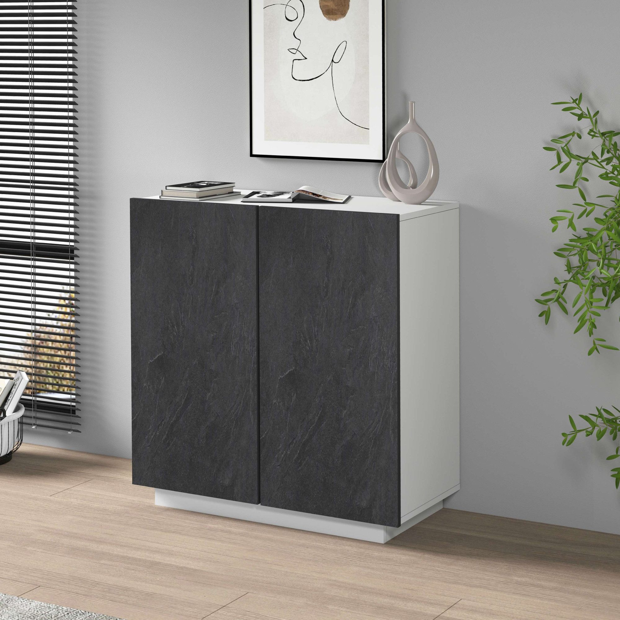 INOSIGN Archiefkast Coro, Multifunctionele kast, Bureaukast met 2 deuren & verstelbare legplanken, hoogte 86 of 166 cm, made in italy