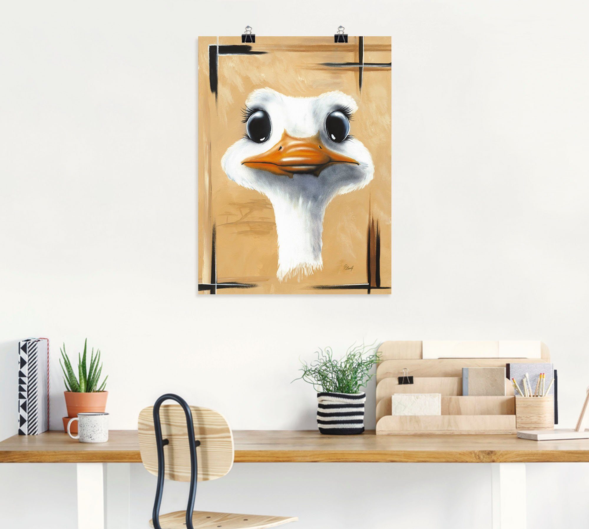 Artland Poster Vrolijke struisvogel