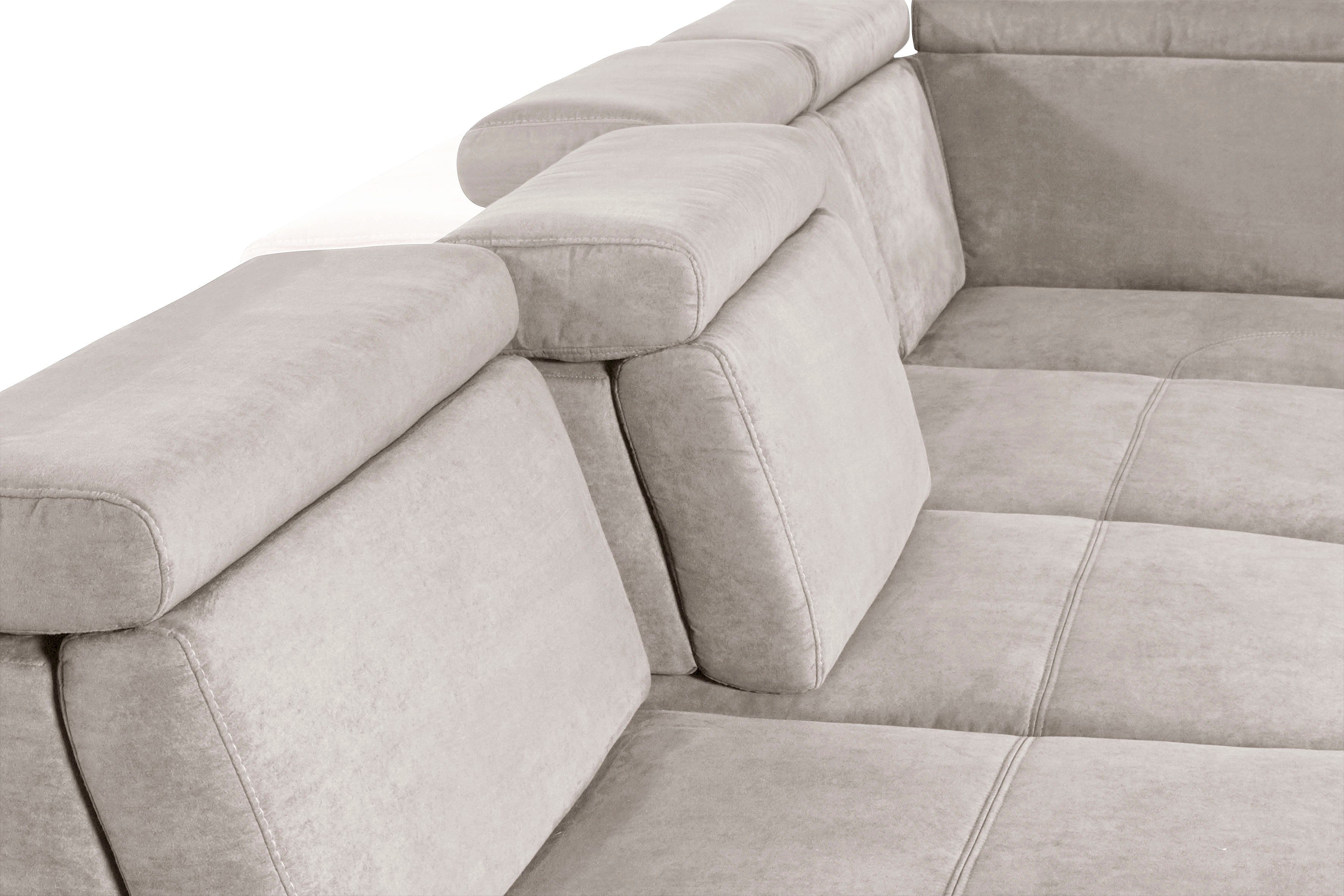 sit&more Zithoek Gizeh U-vorm 12 cm poothoogte, inclusief zitdiepteverstelling en verstelbare hoofdsteun