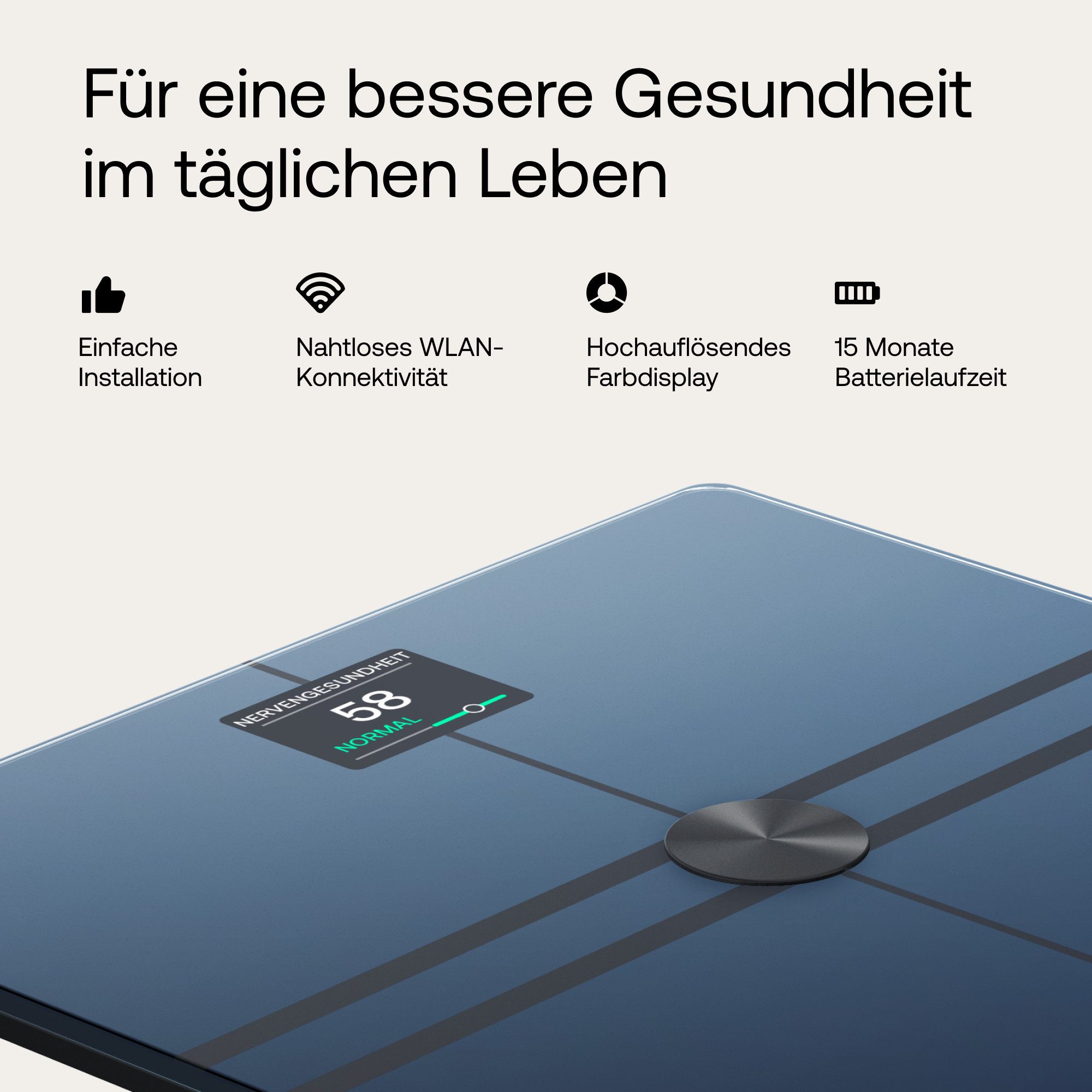 Withings Personenweegschaal Body Comp, Wi-Fi of Bluetooth-connectiviteit speciale modi voor zwangerschap, baby's en atleten