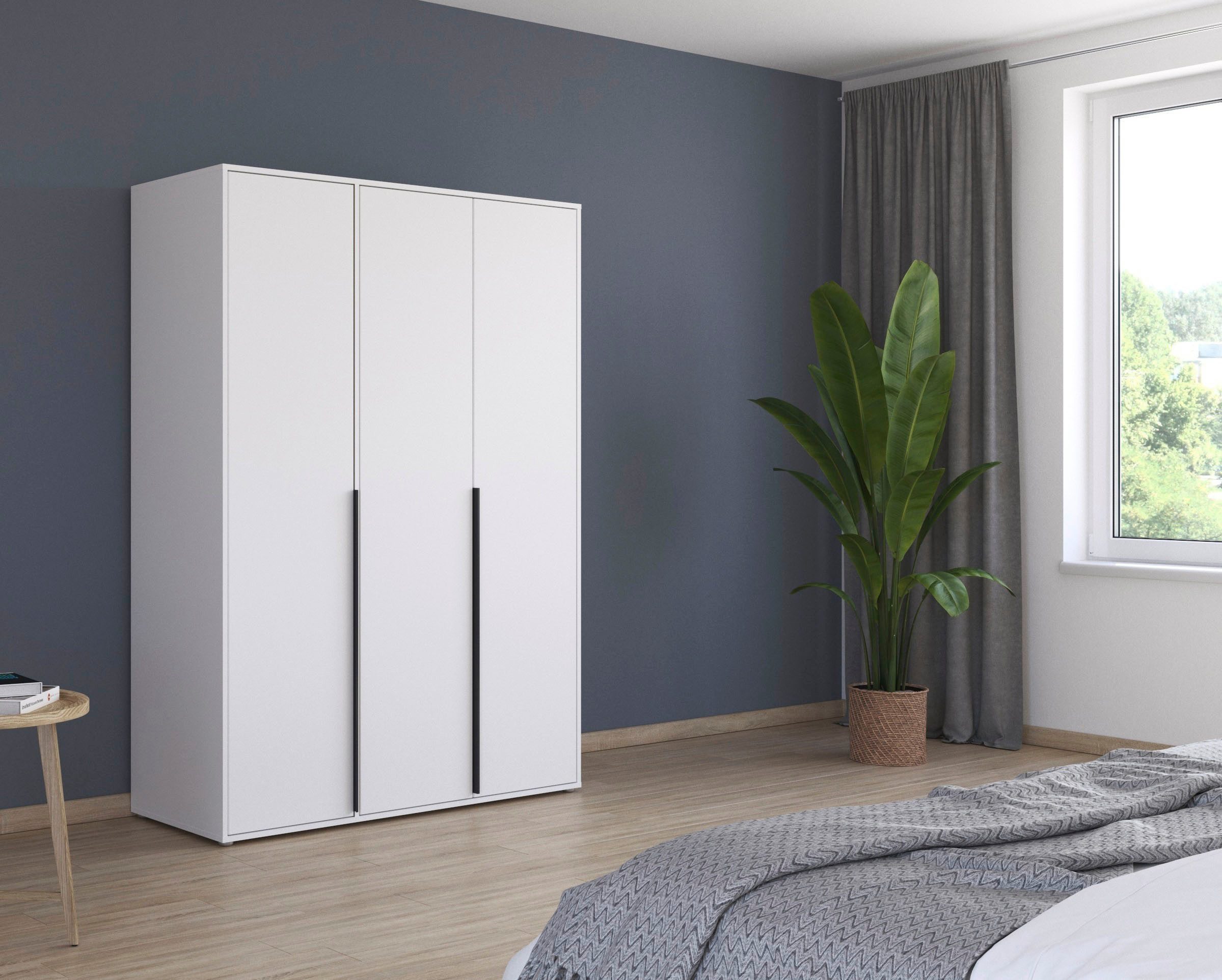 rauch Draaideurkast Kledingkast Kast Garderobe Wasmand NAGATA veel Opbergruimte met moderne stanggrepen in grijs metallic topseller made in germany