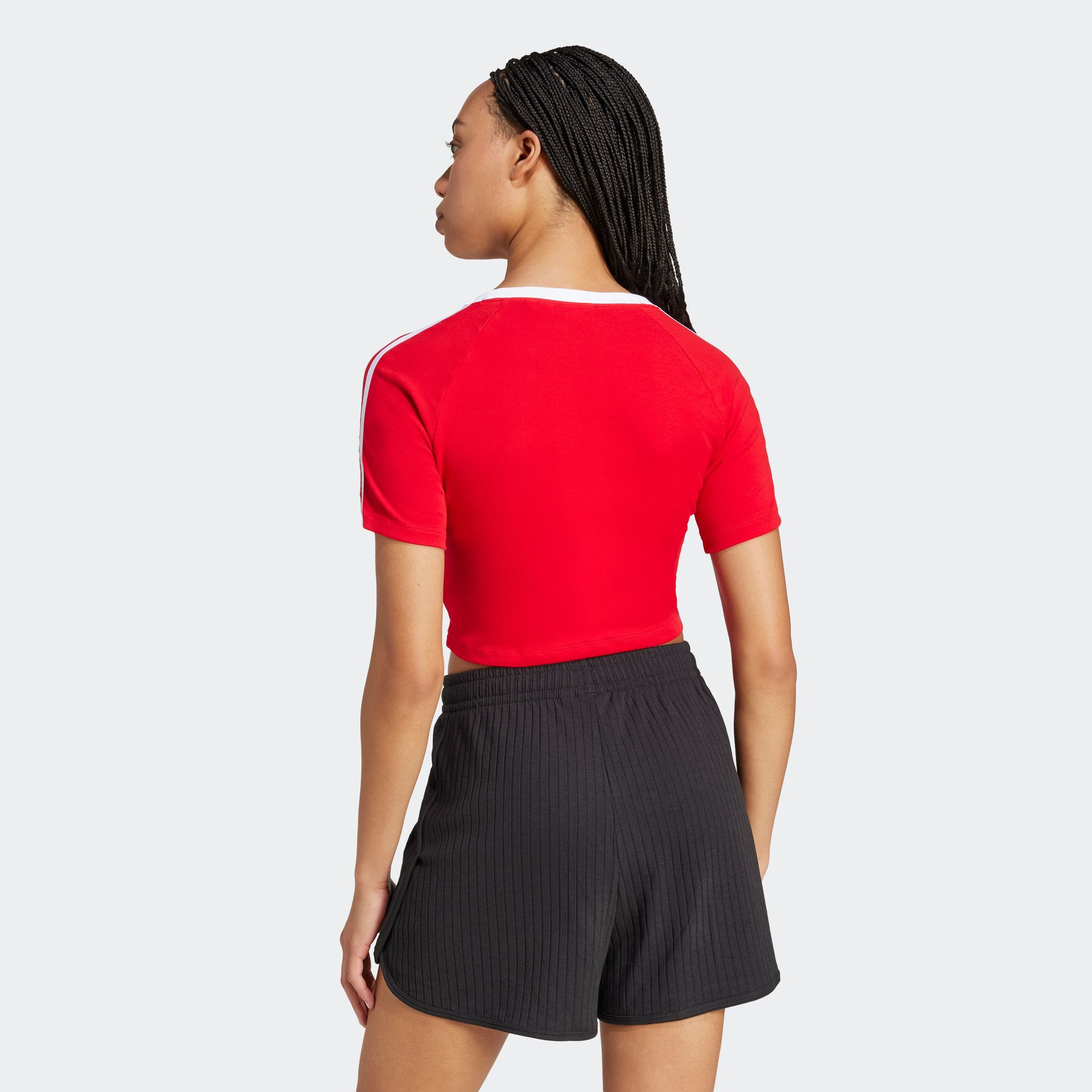 adidas Originals T-shirt 3 S BABY TEE Cropped drie-strepen shirt