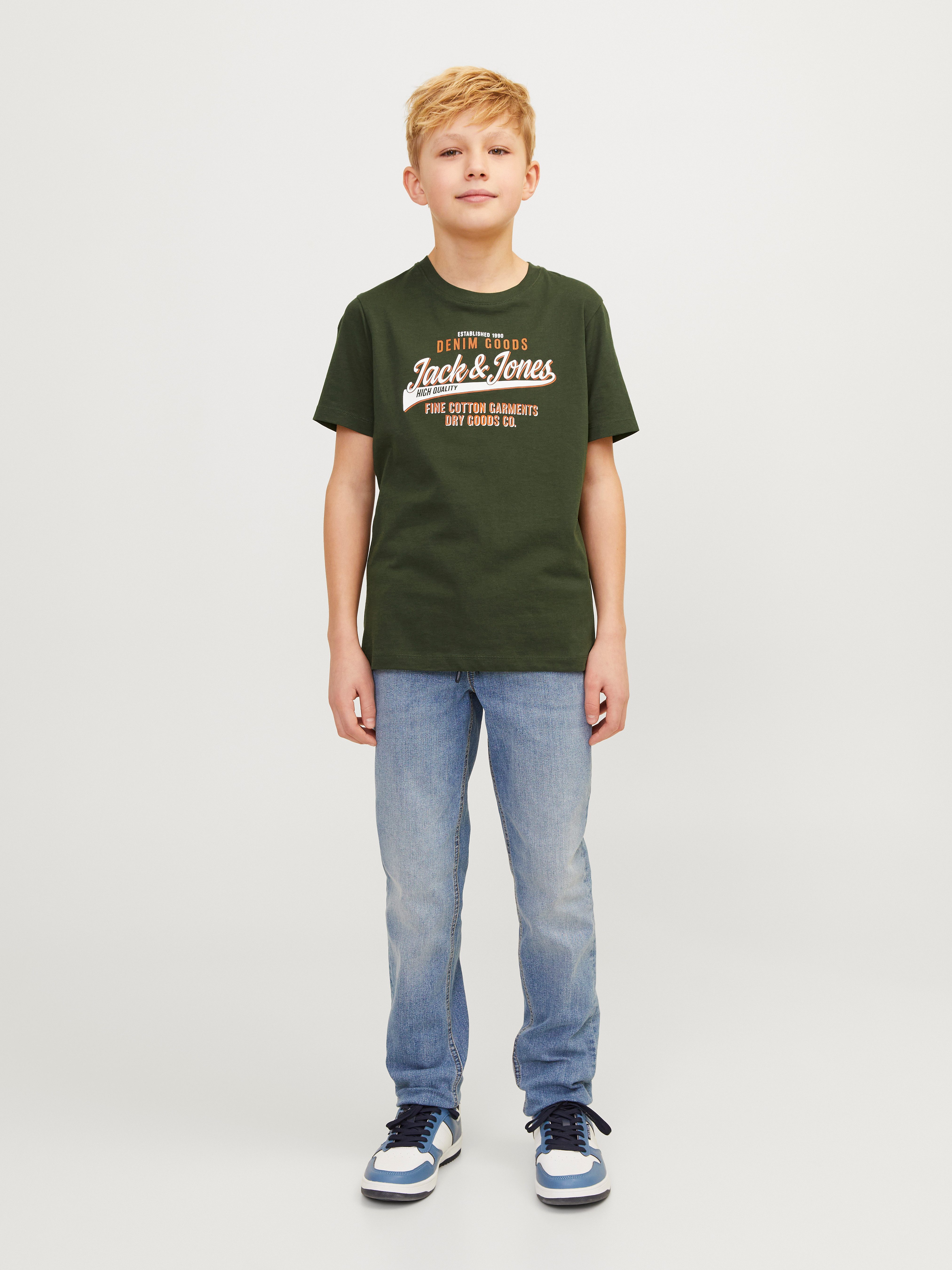 Jack & Jones Junior Shirt met ronde hals JJELOGO TEE SS O-NECK 2 COL S NOOS JNR