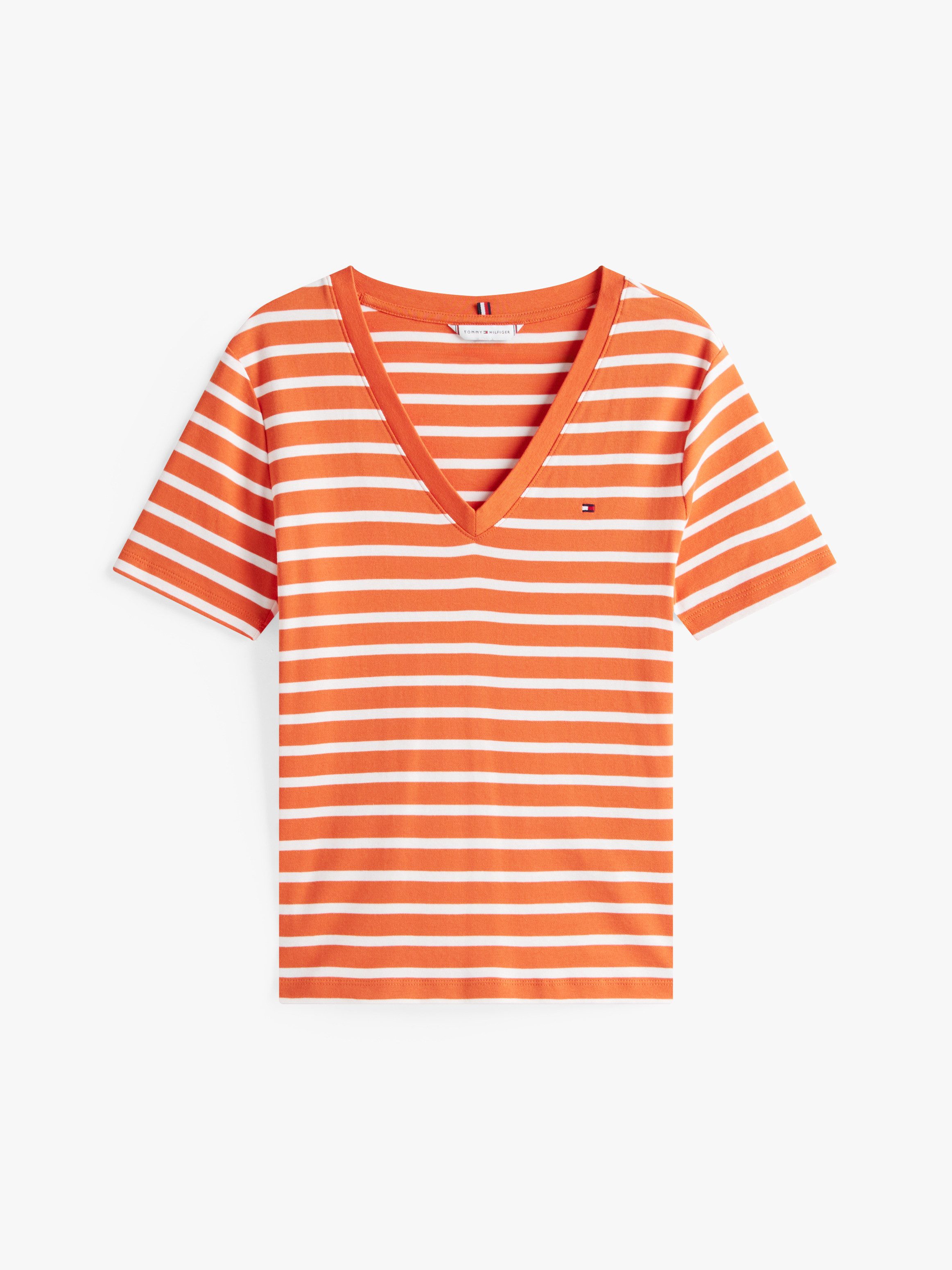 Tommy Hilfiger T-shirt SLIM CODY V-NK SS met V-hals en strepen