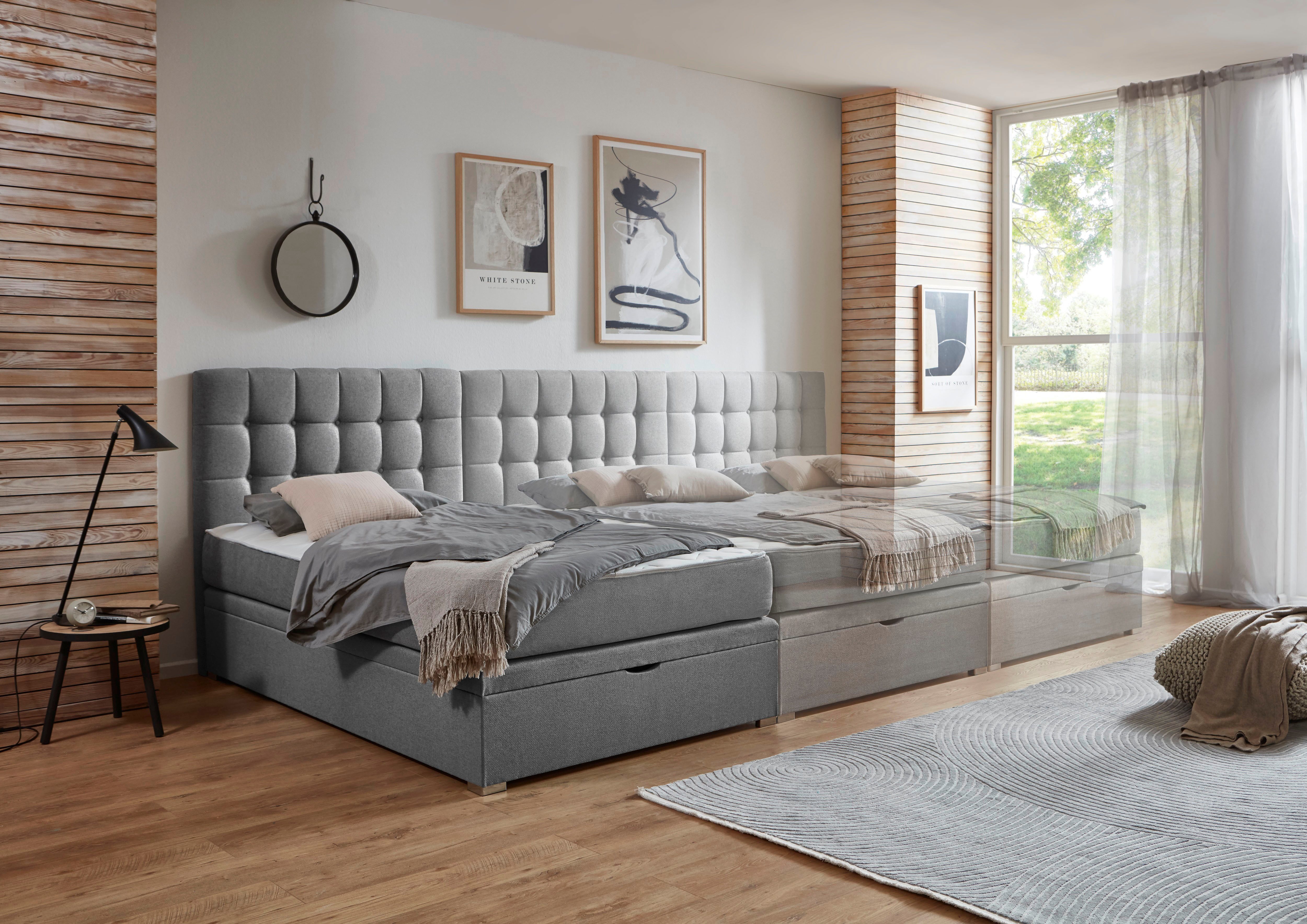 ATLANTIC home collection Boxspring Riona, uitbreidbaar naar een dubbel- en familiebad keuze uit 120x200cm pocketveringmatras of zonder matras