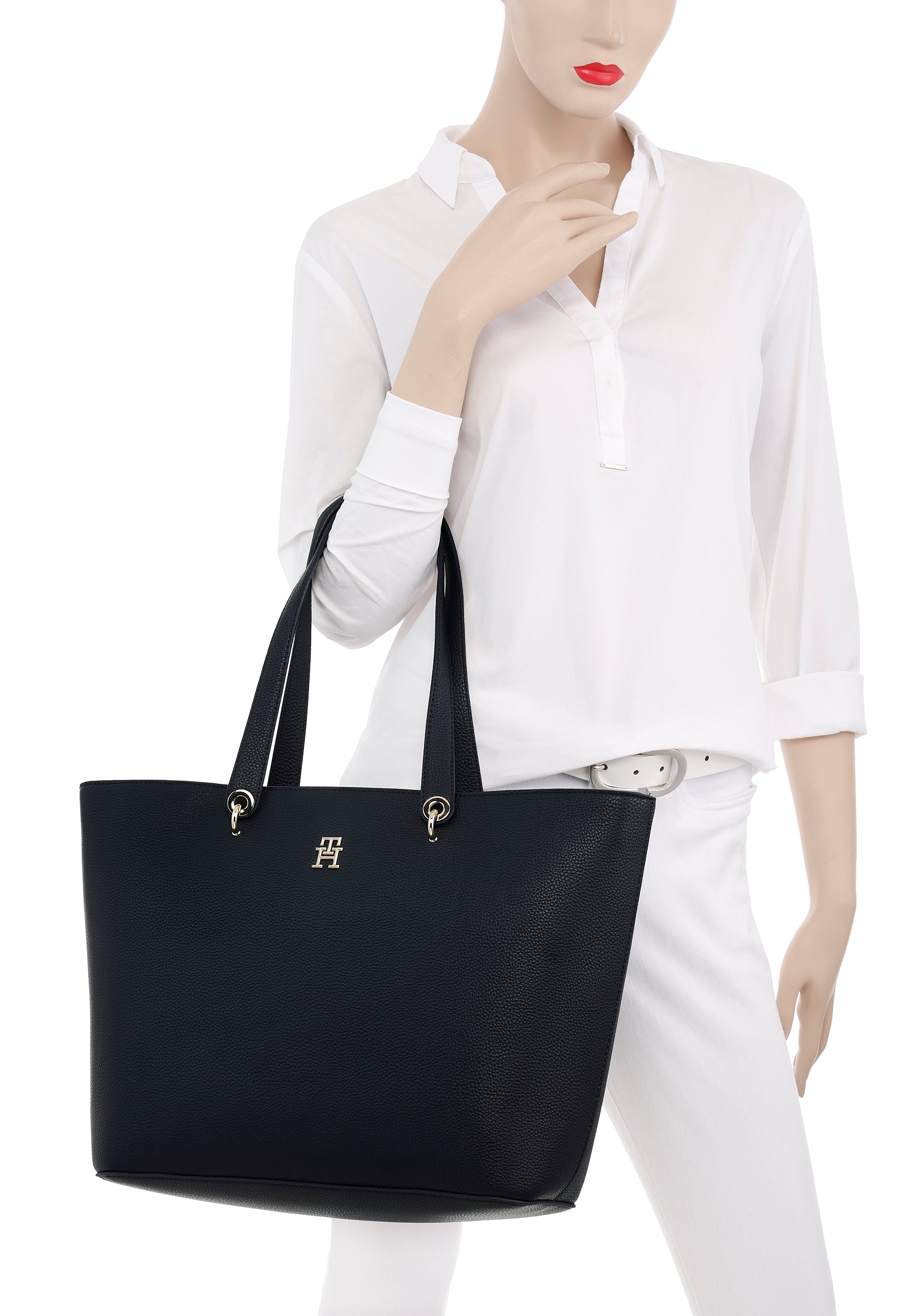 Tommy Hilfiger Shopper TH EMBLEM TOTE met th-embleem aan de voorkant