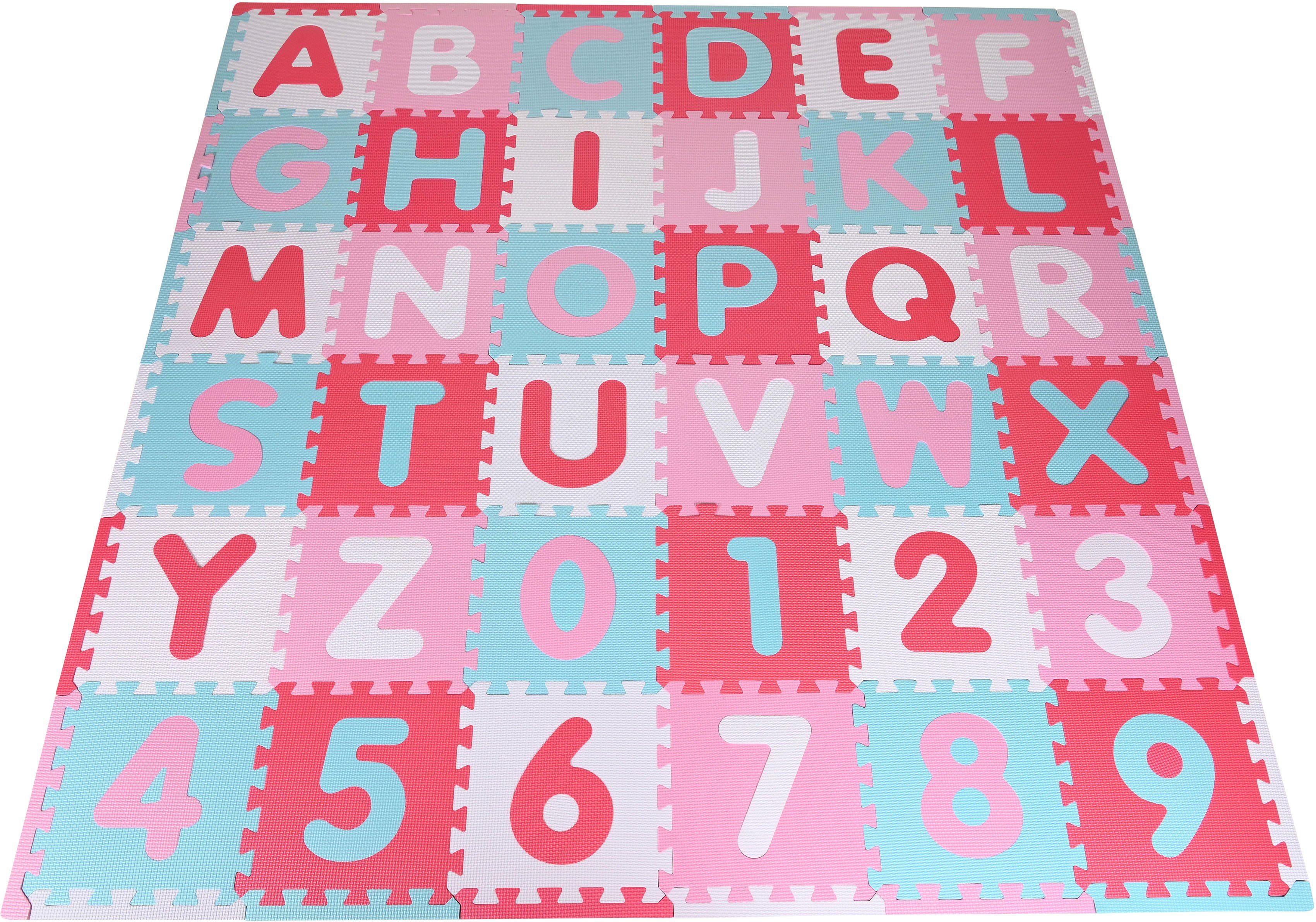 Knorrtoys® Puzzel Alfabet + getallen, pink-roze