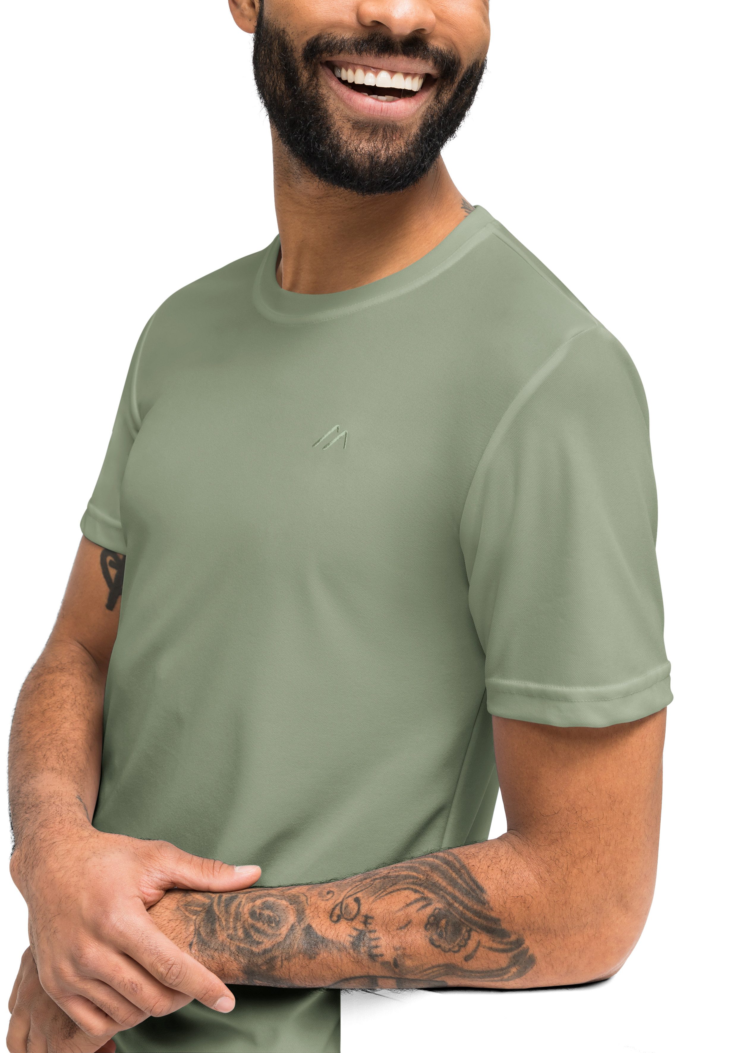 Maier Sports Functioneel shirt Walter Heren T-shirt, ronde hals pique outdoor shirt, snel drogend