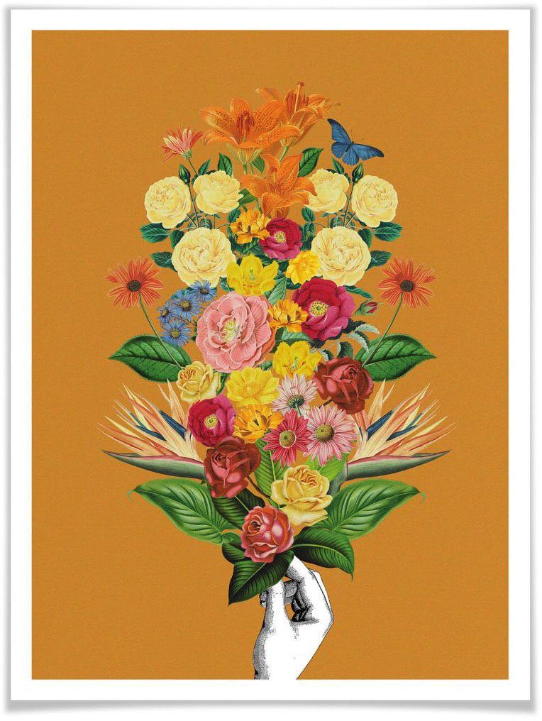 Wall-Art Poster Botanical geel (1 stuk)